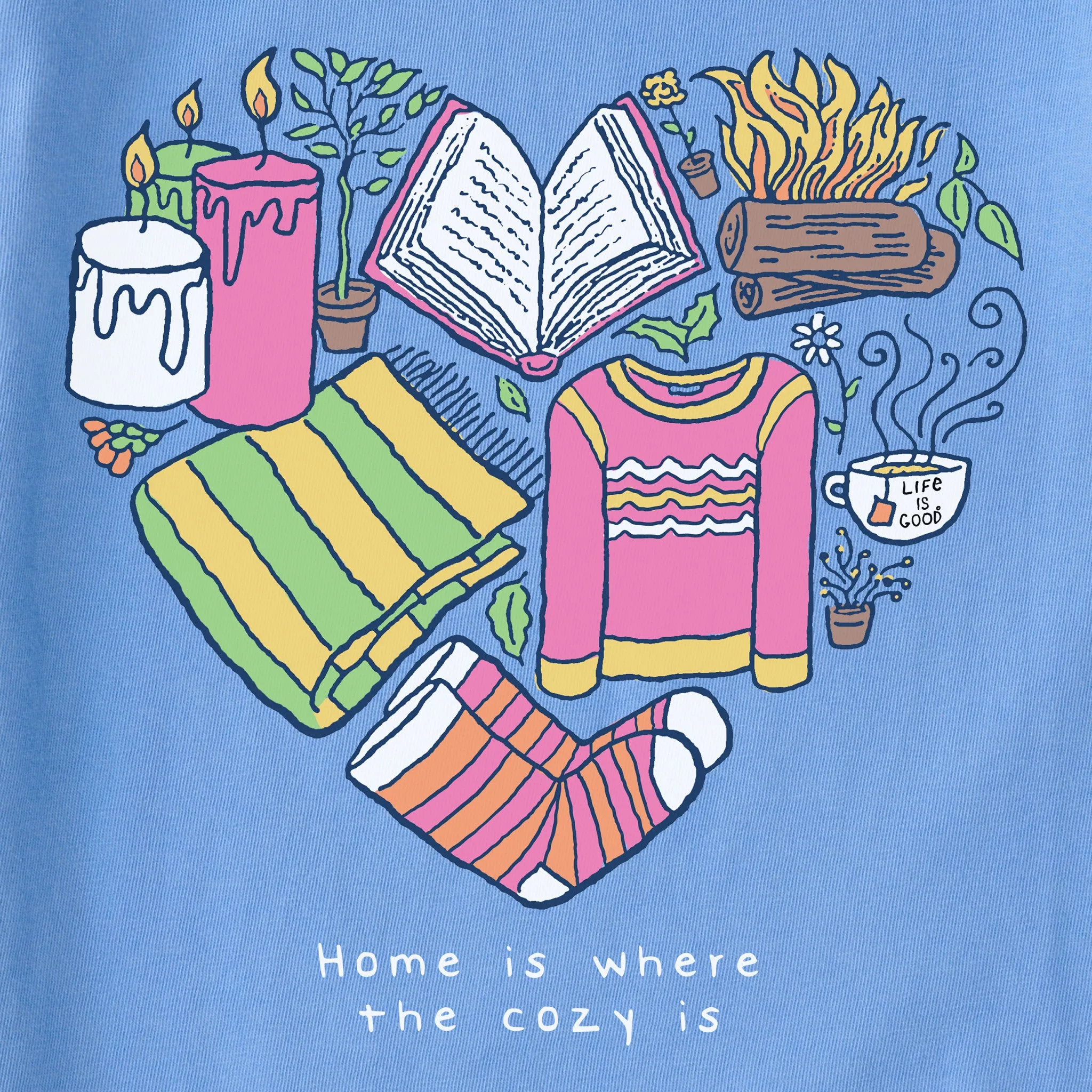 Women's Home is Where the Cozy Is Long Sleeve Crusher Tee Life is Good