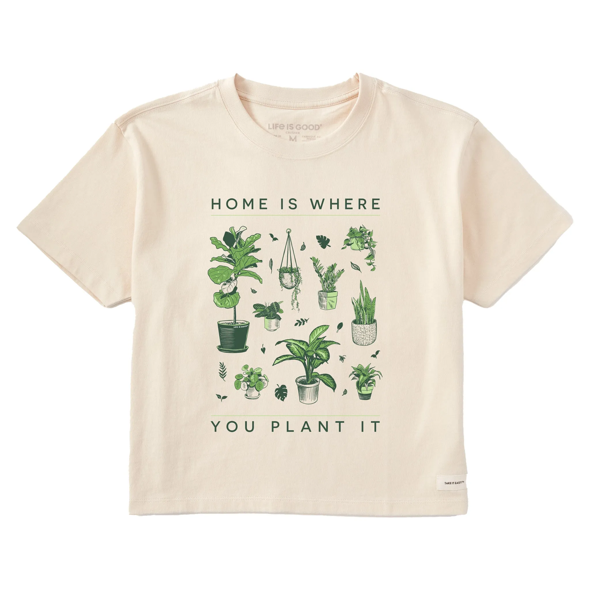 Women's Home is Where You Plant It Hobby Short Sleeve Crusher Boxy Tee Life is Good