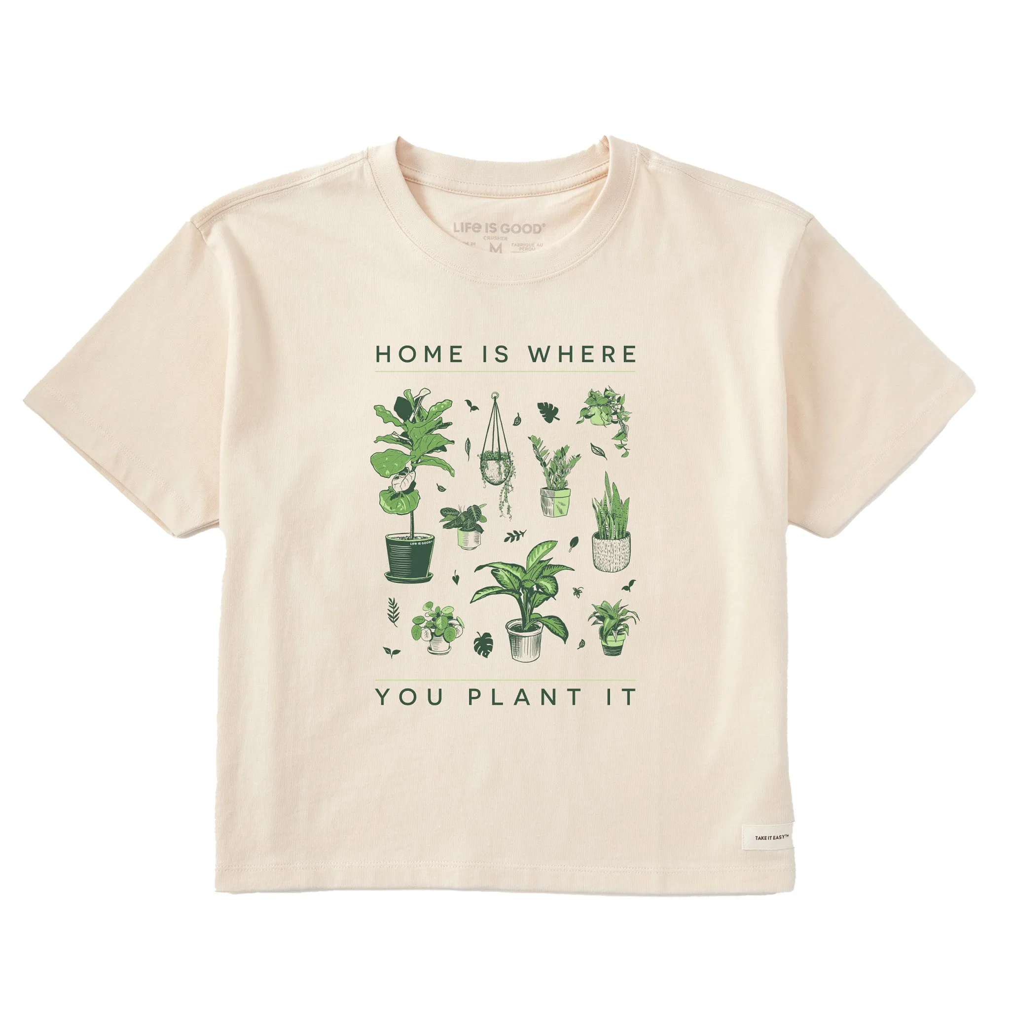Women's Home is Where You Plant It Hobby Short Sleeve Crusher Boxy Tee Life is Good