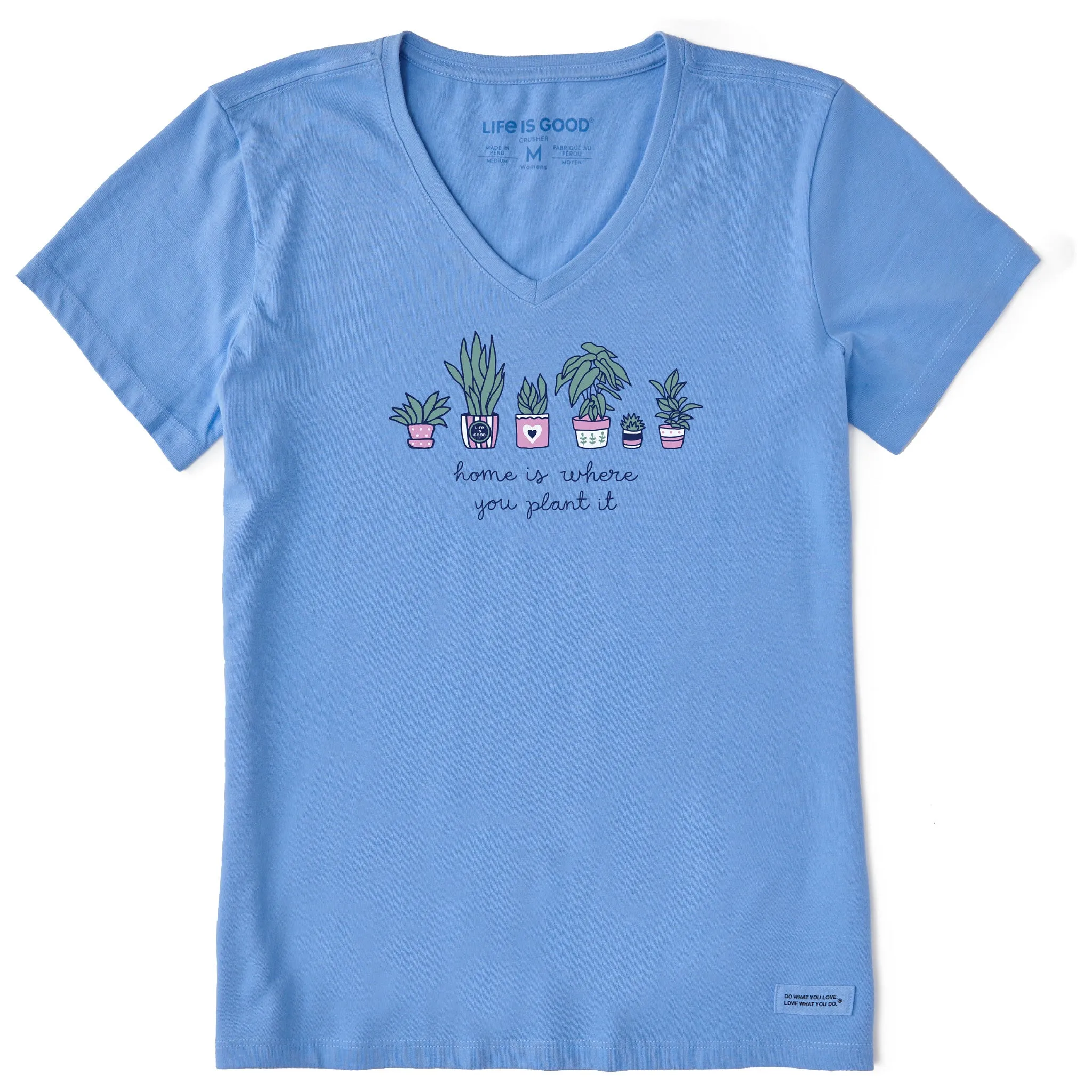 Women's Home is Where you Plant it Short Sleeve Crusher-LITE Vee Life is Good
