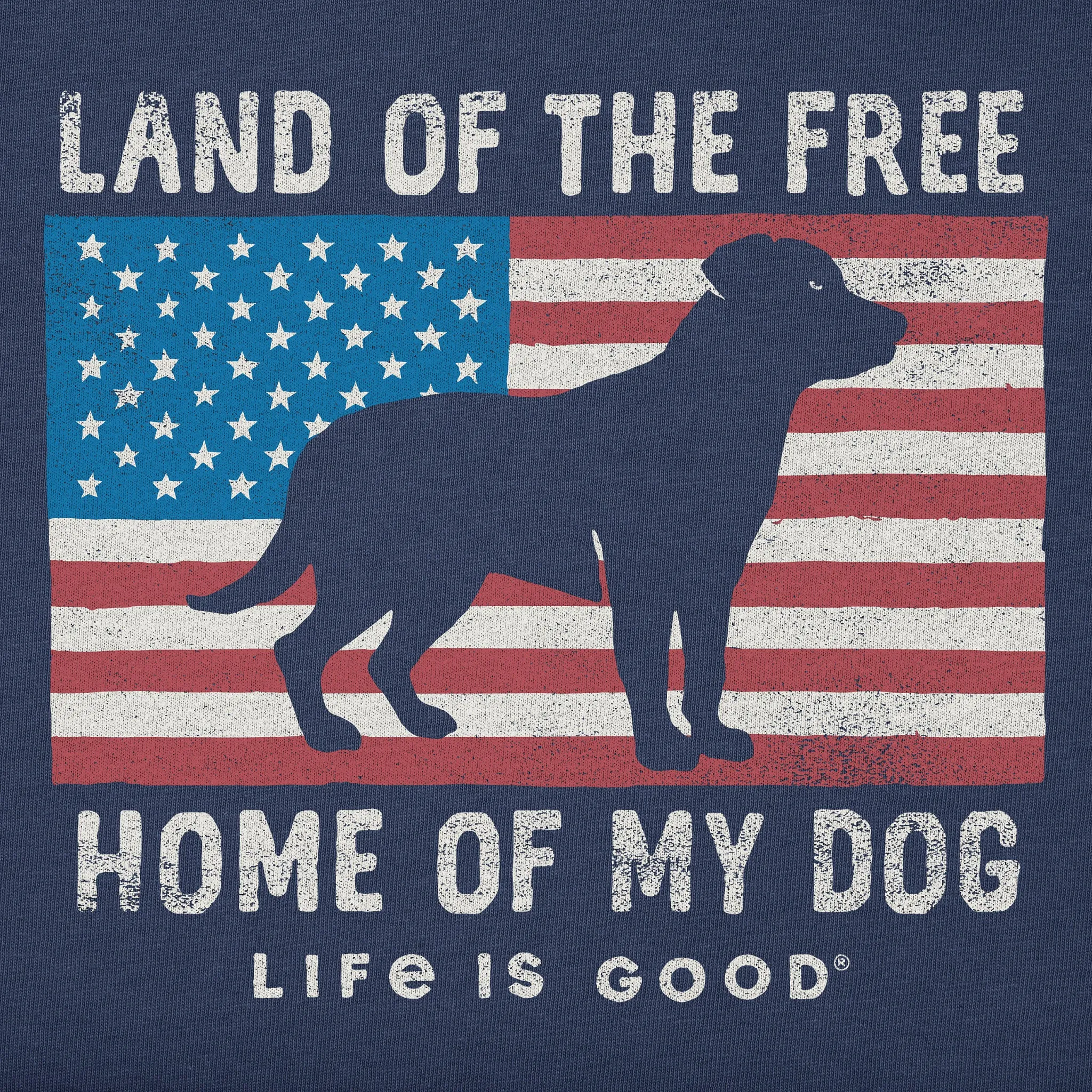 Women's Home of My Dog USA Flag Short Sleeve Tee Life is Good