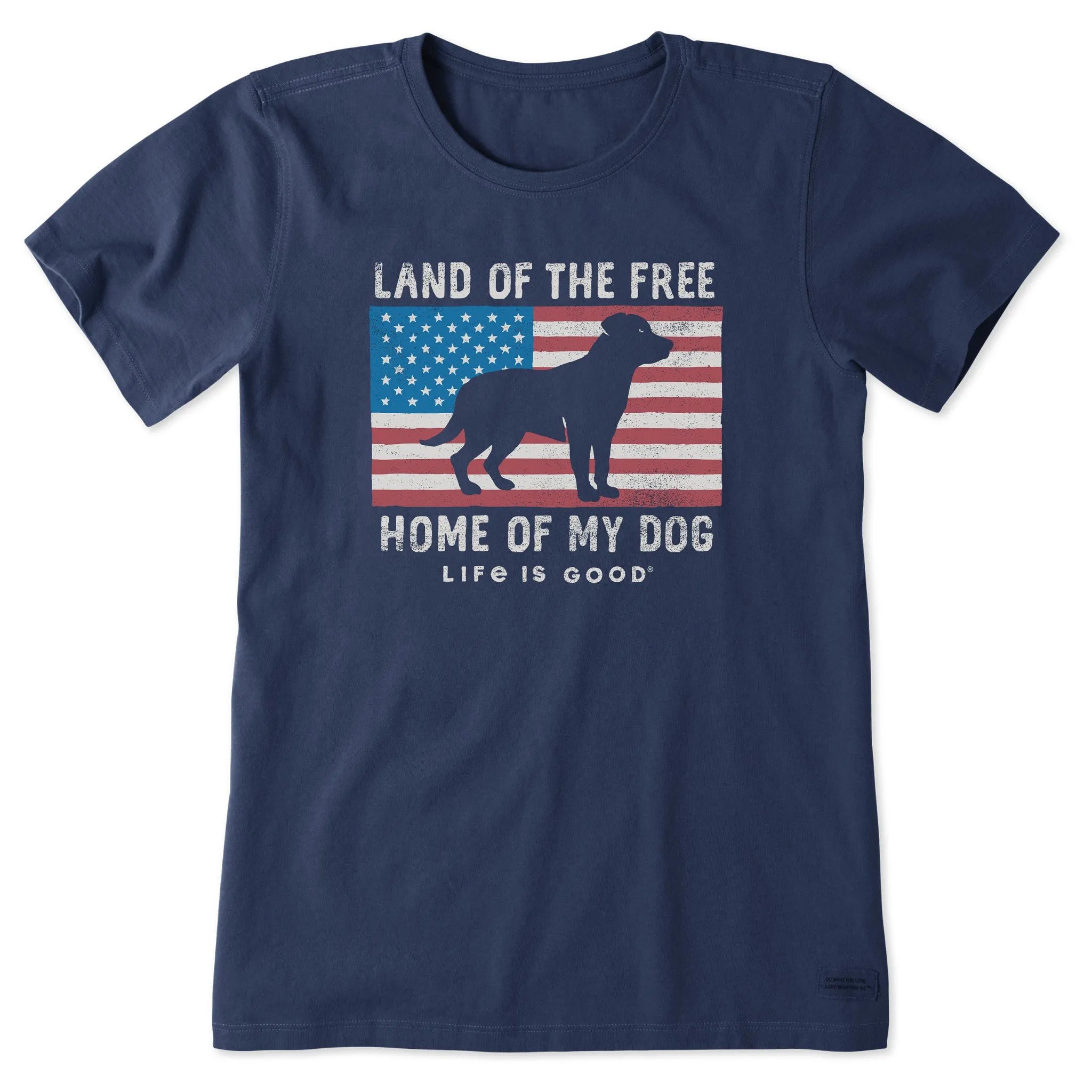 Women's Home of My Dog USA Flag Short Sleeve Tee Life is Good