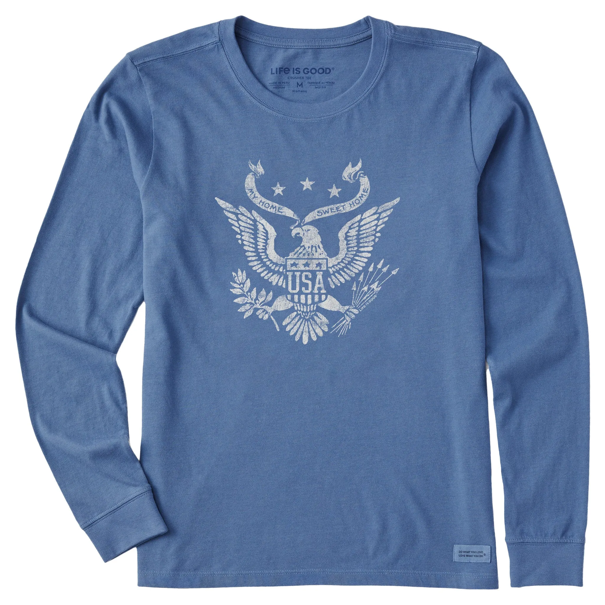 Women's Home Sweet Home USA Eagle Long Sleeve Crusher Tee Life is Good