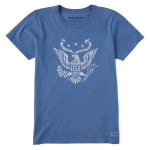 Women's Home Sweet Home USA Eagle Short Sleeve Crusher Tee Life is Good
