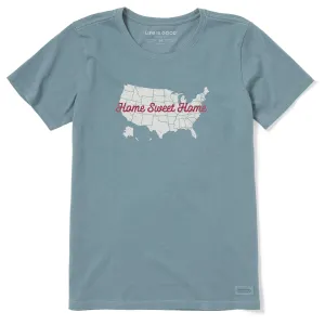 Women's Home Sweet Home USA Short Sleeve Crusher Tee Life is Good