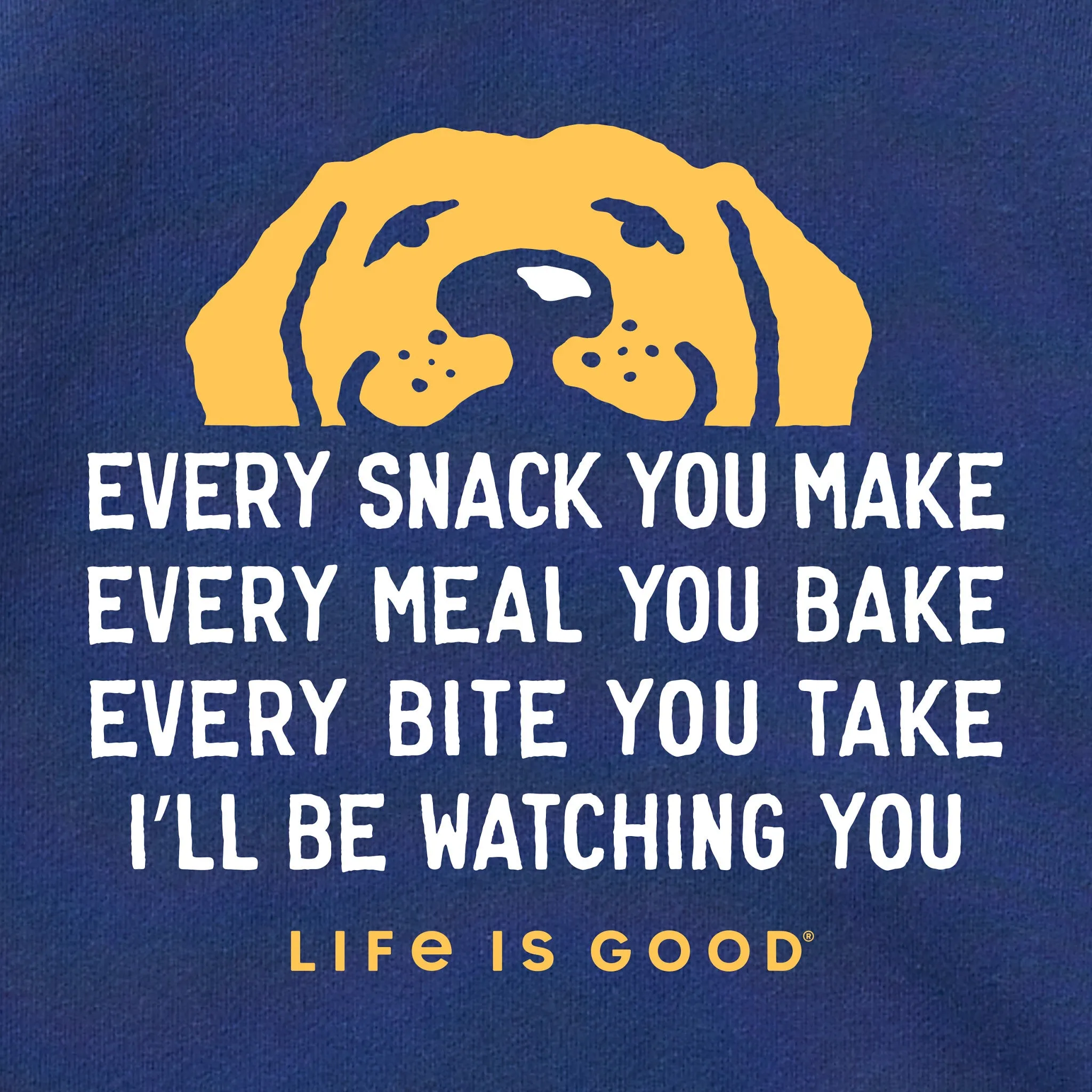 Women's I'll Be Watching You Yellow Lab Simply True Fleece Crew Life is Good