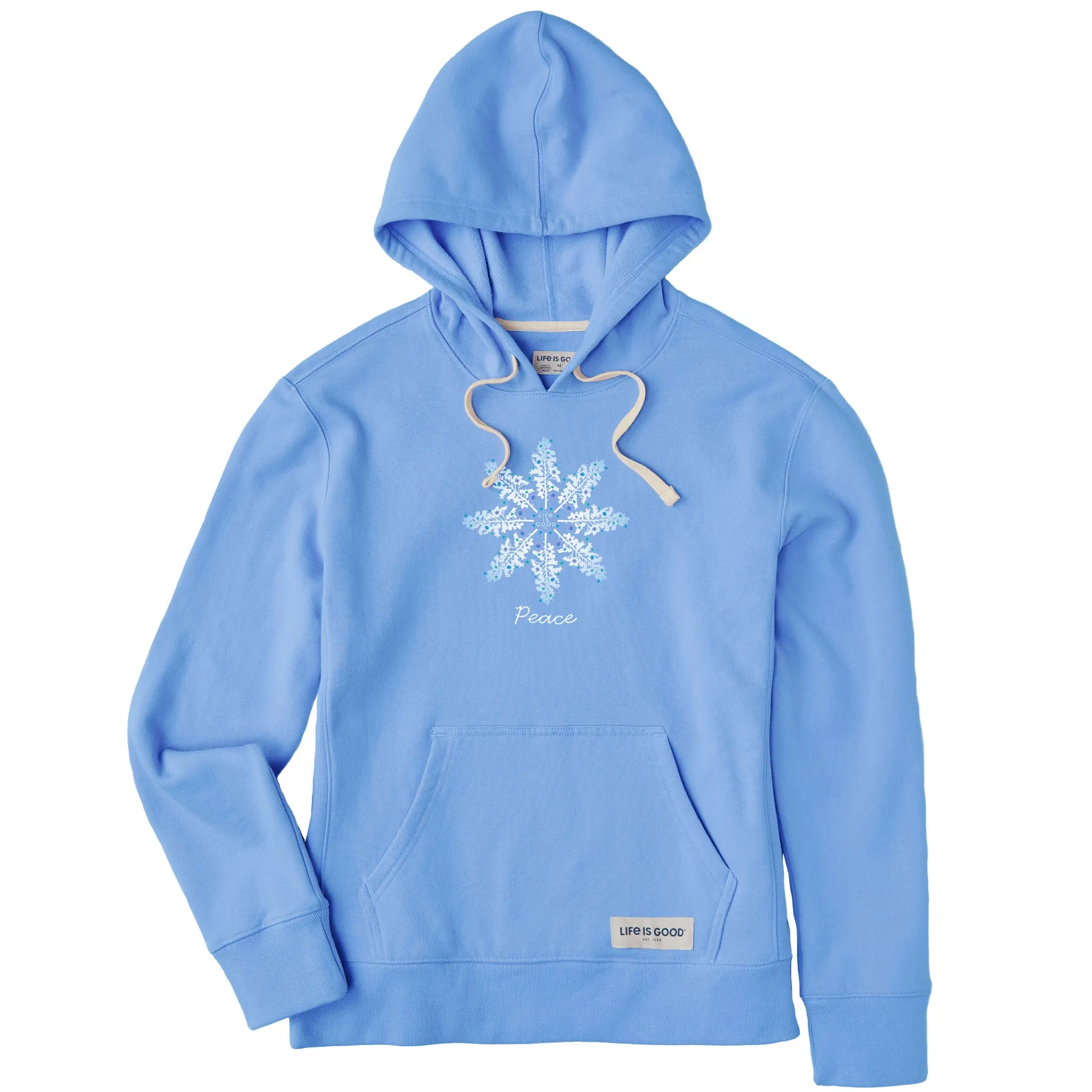 Women's Inventive Snowflake Tree with Flowers Simply True Fleece Hoodie Life is Good