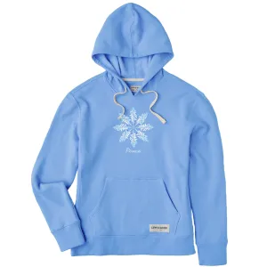 Women's Inventive Snowflake Tree with Flowers Simply True Fleece Hoodie Life is Good