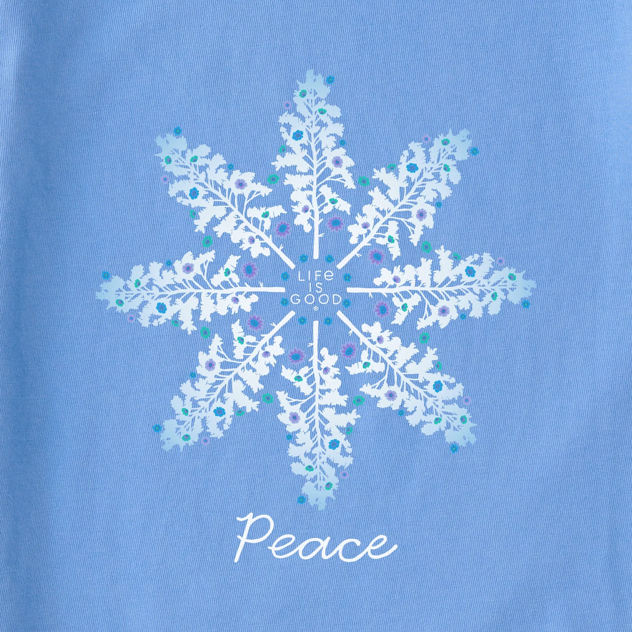 Women's Inventive Snowflake Tree with Flowers Simply True Fleece Hoodie Life is Good