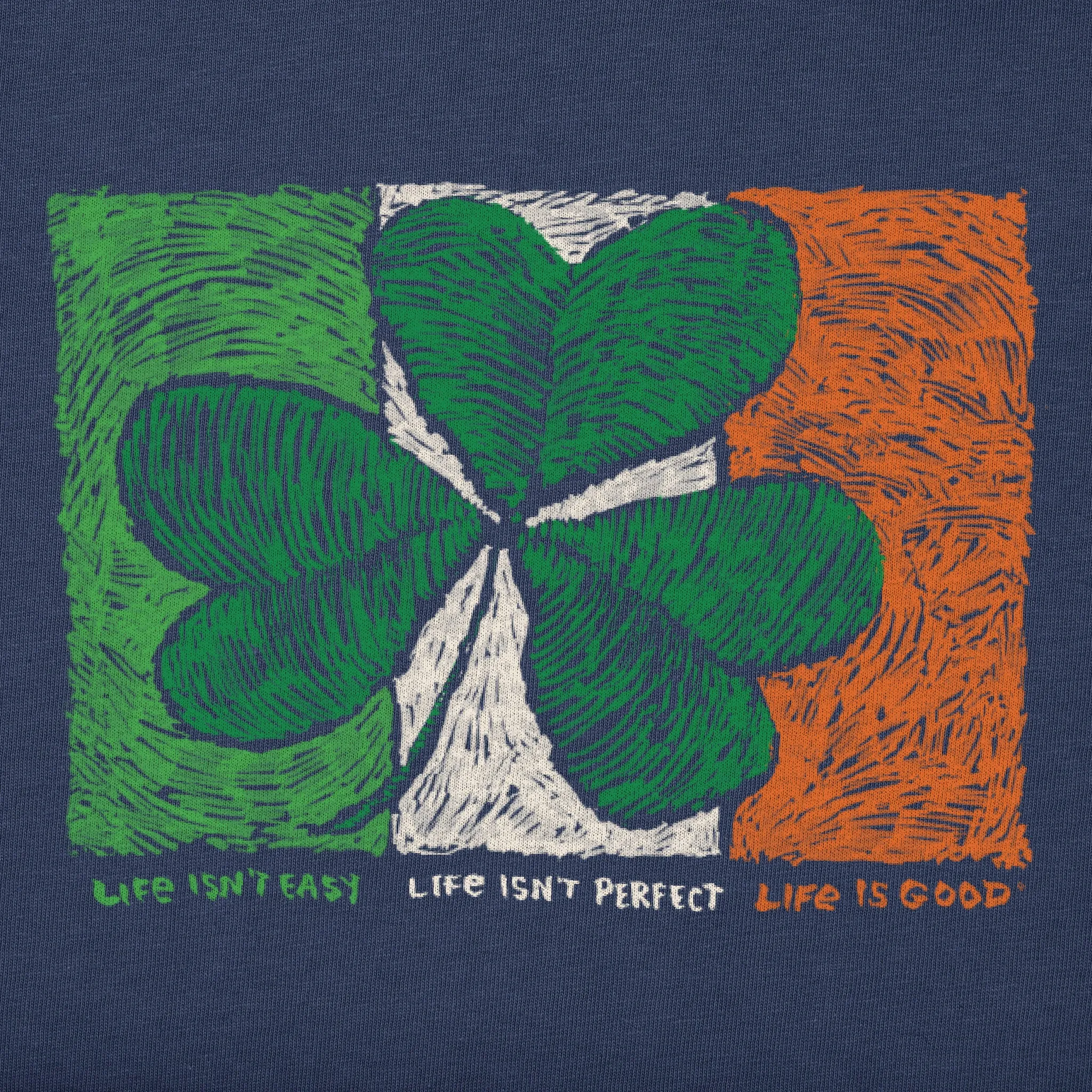 Women's Irish Flag Clover Simply True Fleece Hoodie Life is Good