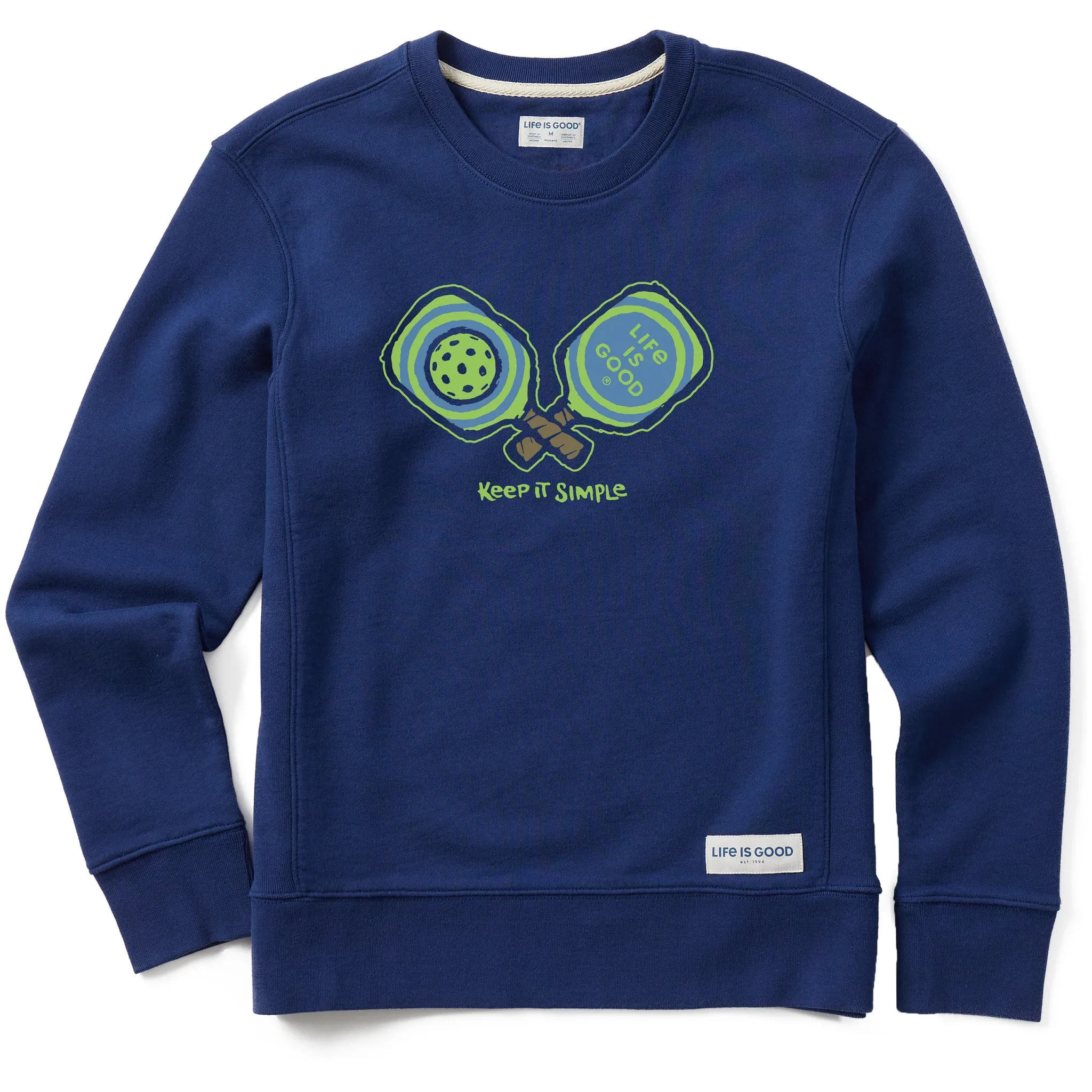 Women's Keep It Simple Pickleball Simply True Fleece Crew Life is Good