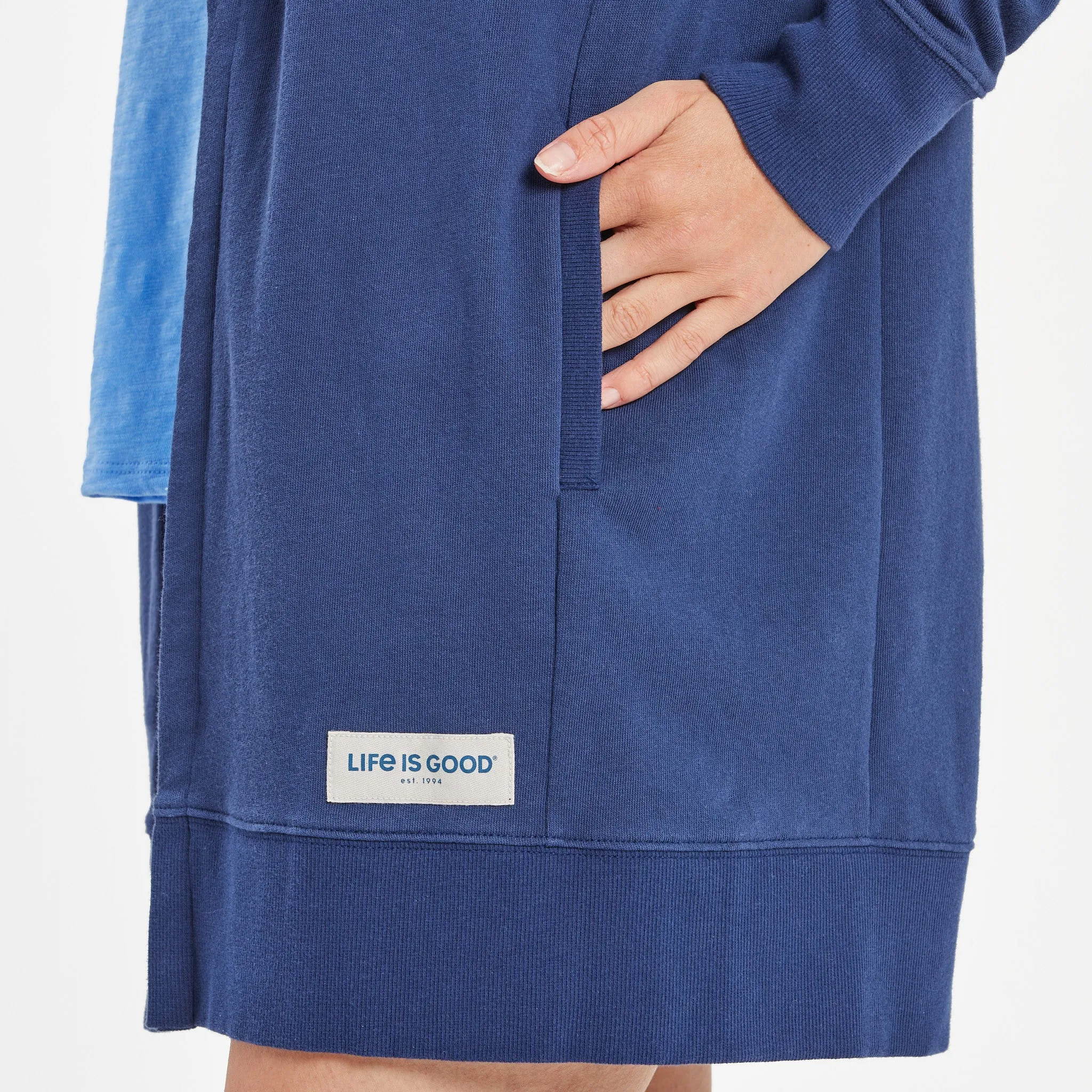 Women's Keep It Simple Wordmark Beyond Hip French Terry Tunic Life is Good