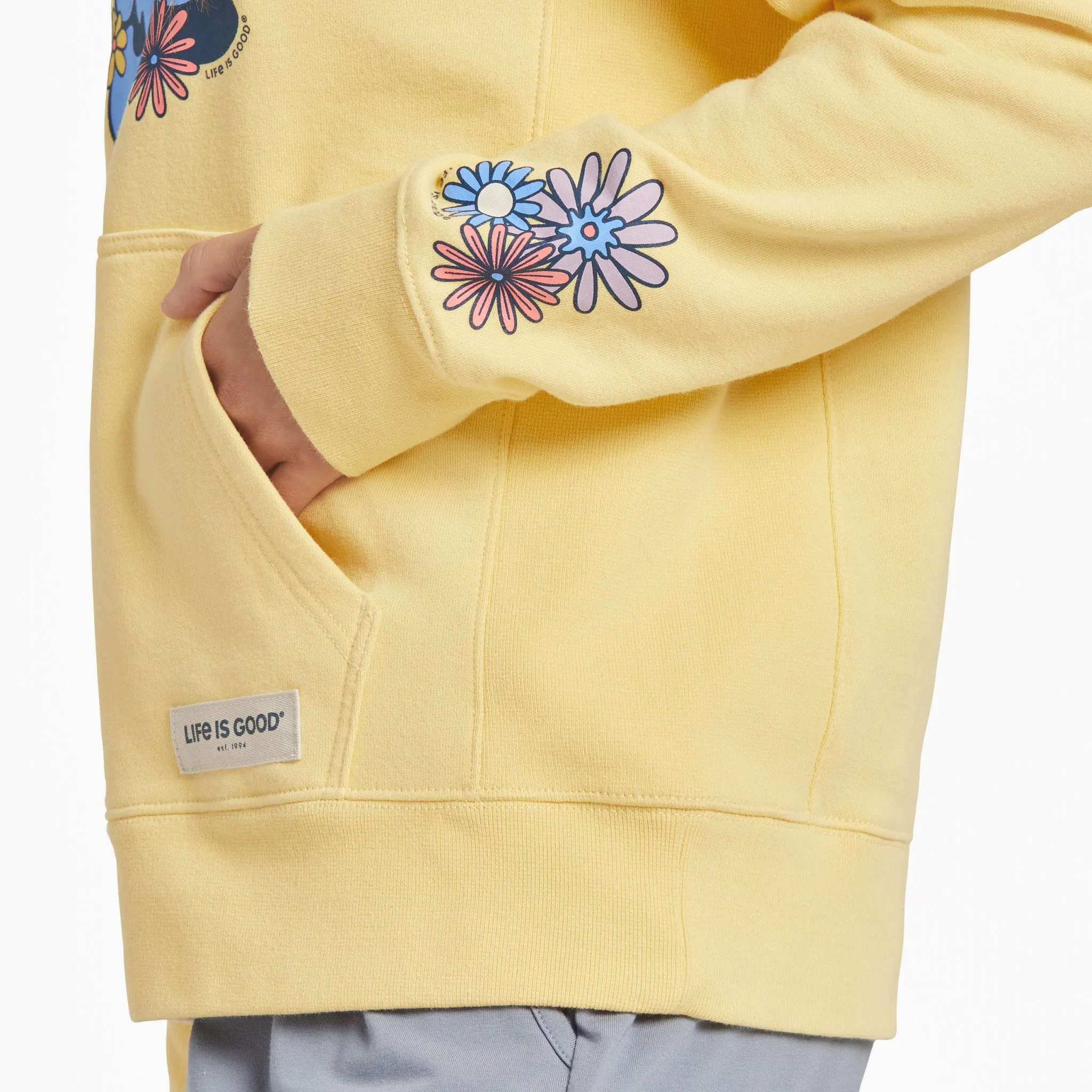 Women's Kindness is Free Daisies Simply True Fleece Hoodie Life is Good