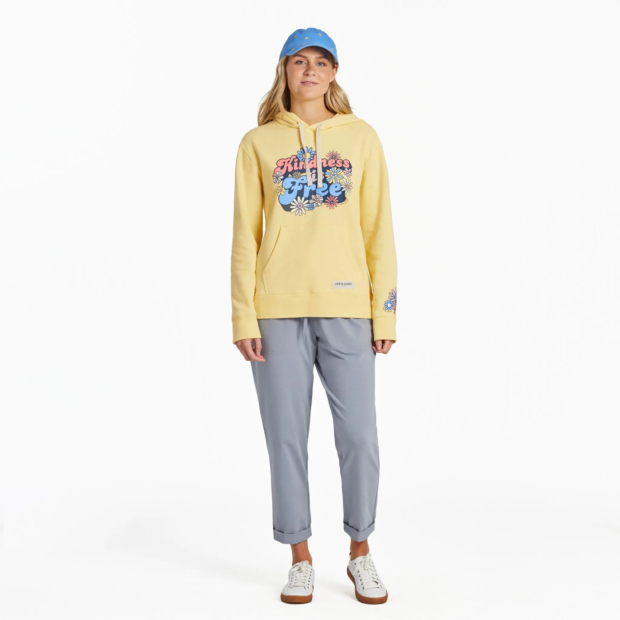 Women's Kindness is Free Daisies Simply True Fleece Hoodie Life is Good