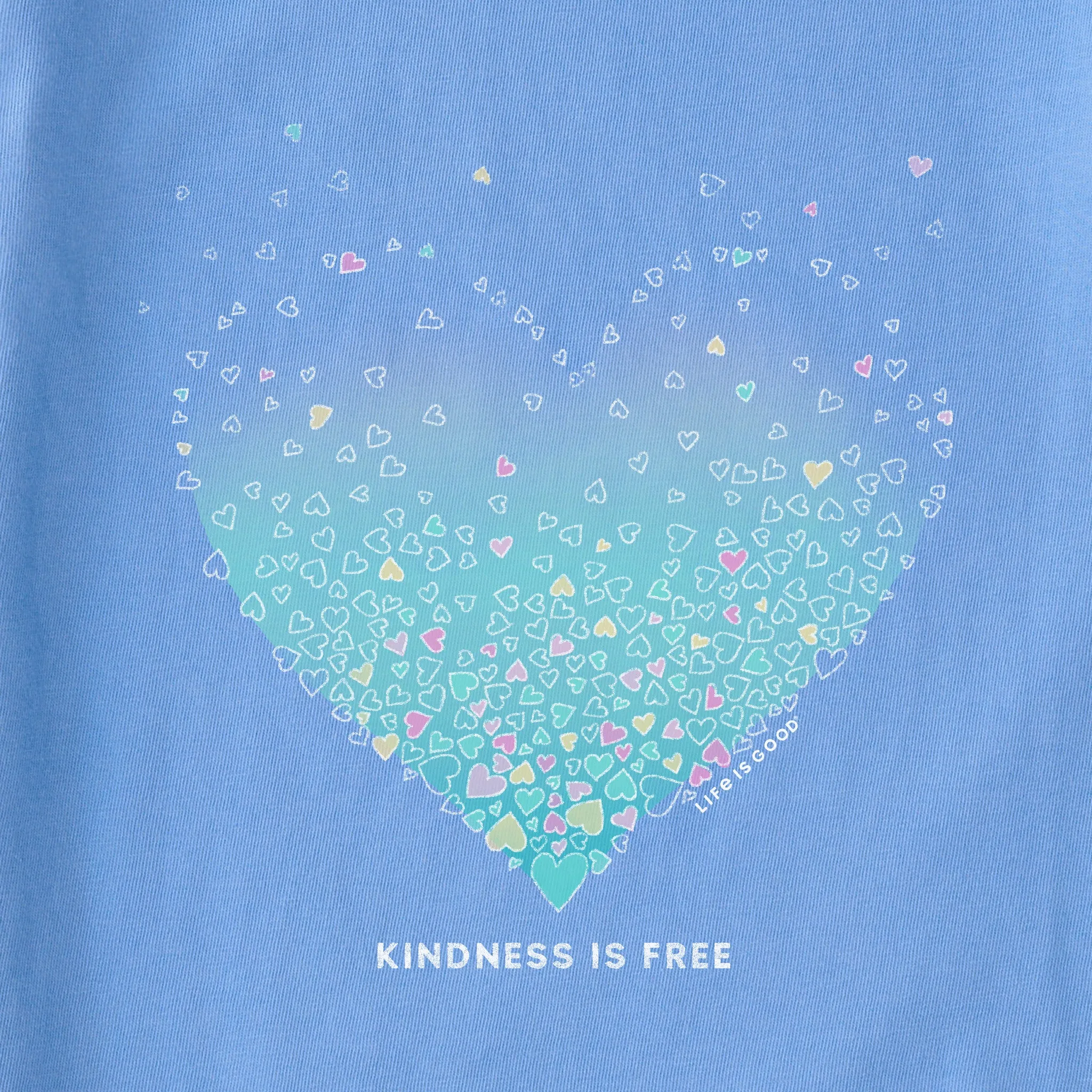 Women's Kindness is Free Evaporating Heart Simply True Crew Life is Good