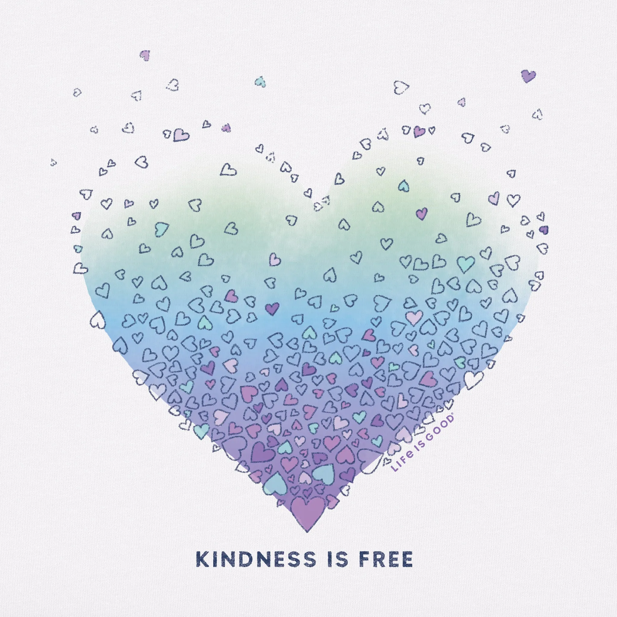 Women's Kindness is Free Evaporating Heart Simply True Fleece Hoodie Life is Good