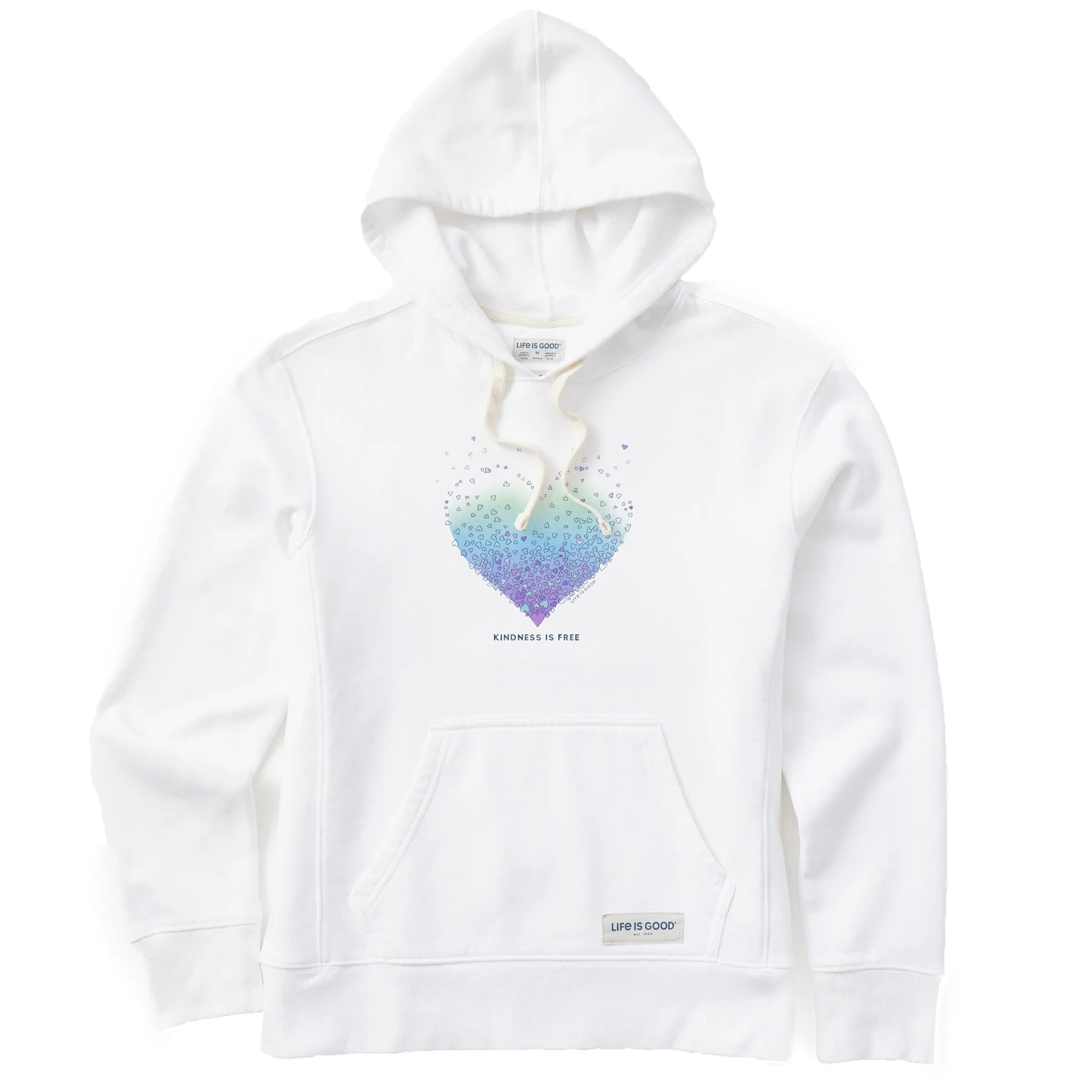 Women's Kindness is Free Evaporating Heart Simply True Fleece Hoodie Life is Good