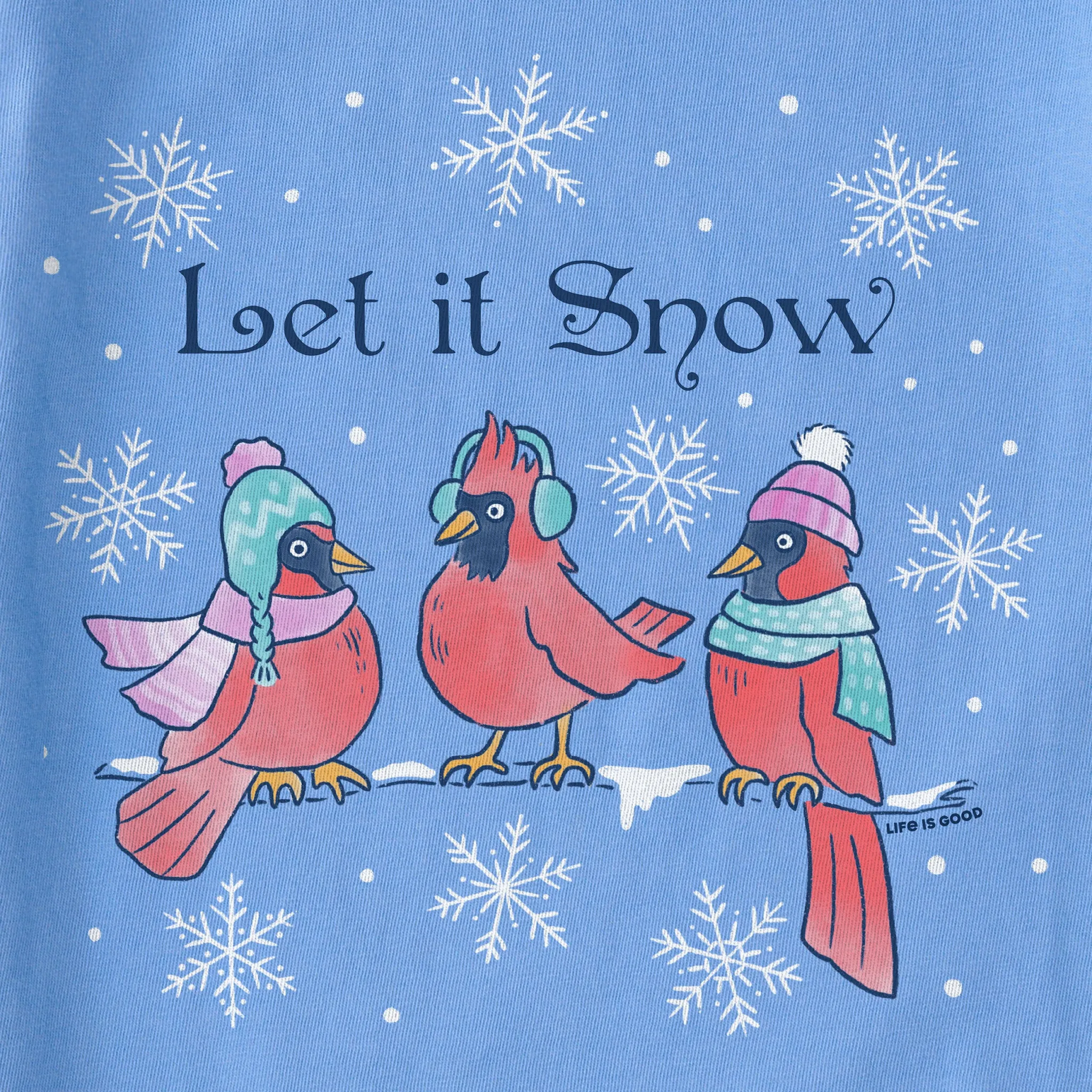 Women's Let it Snow Cardinals Simply True Crew Life is Good