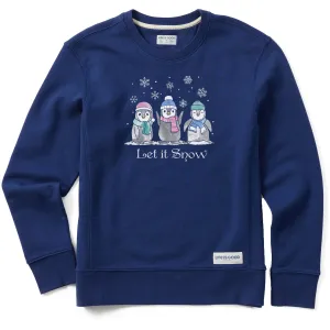 Women's Let it Snow Penguins Simply True Crew Life is Good