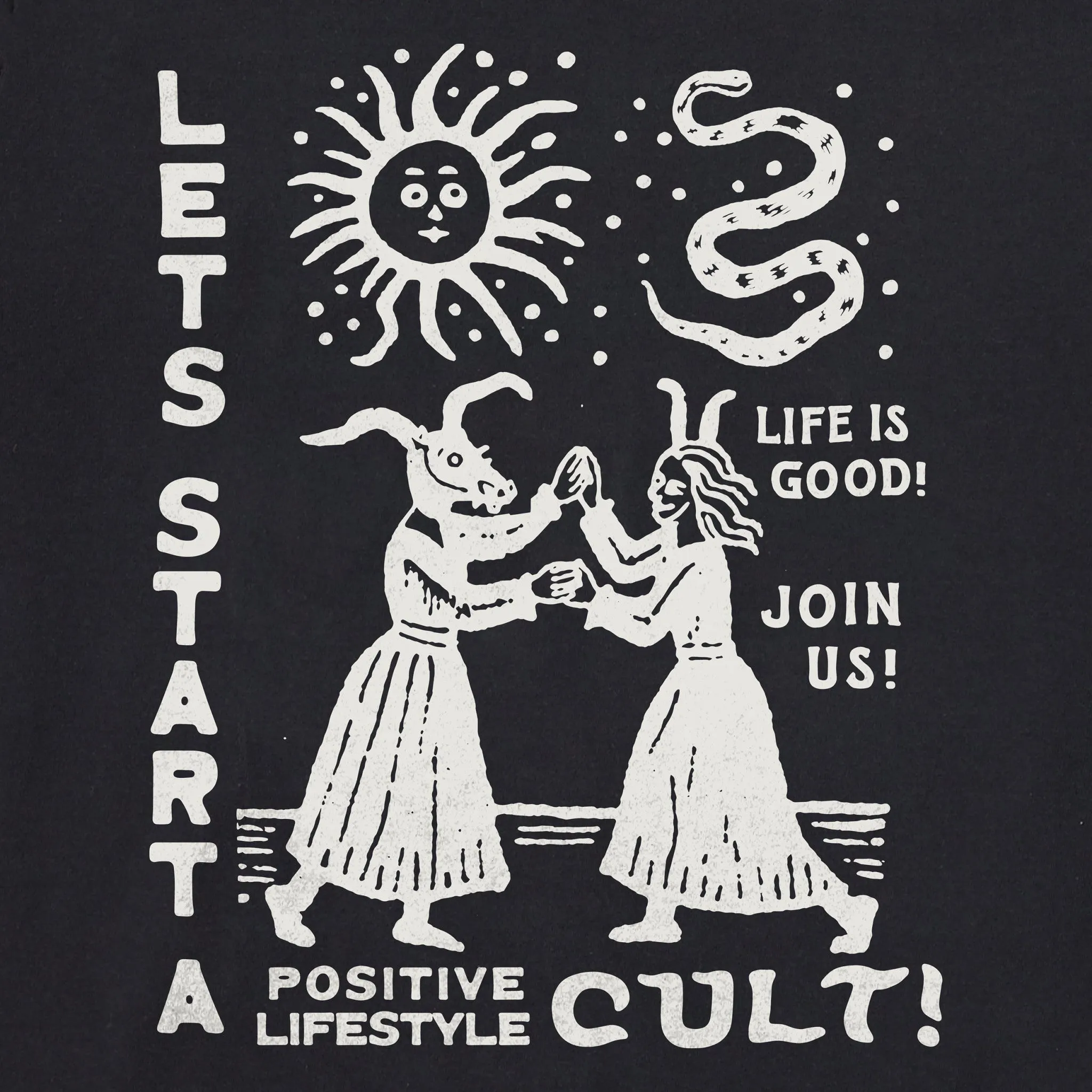 Women's Let's Start a Cult Simply True Fleece Crew LIFE IS GOOD