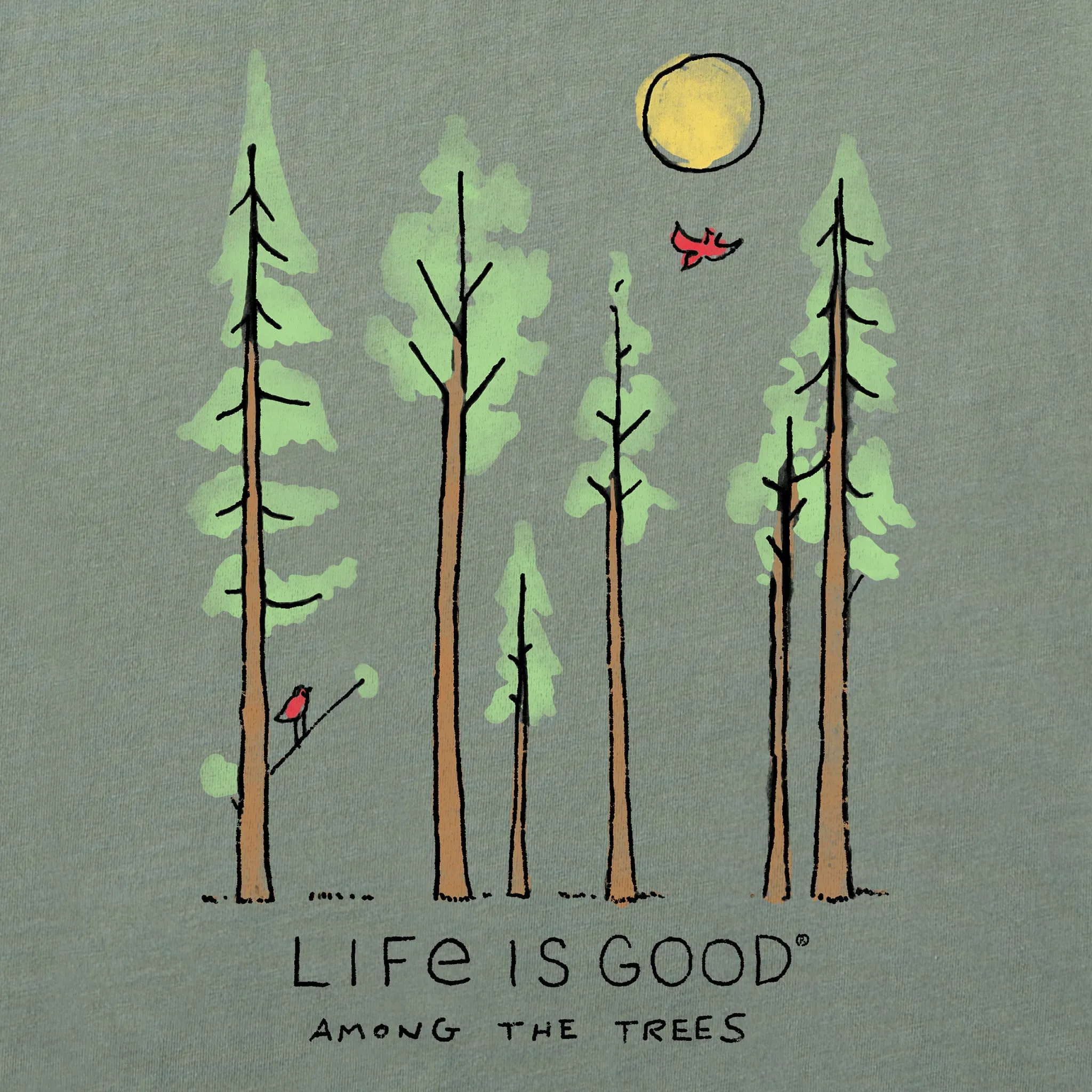 Women's Life is Good Among the Trees Simply True Fleece Crew LIFE IS GOOD