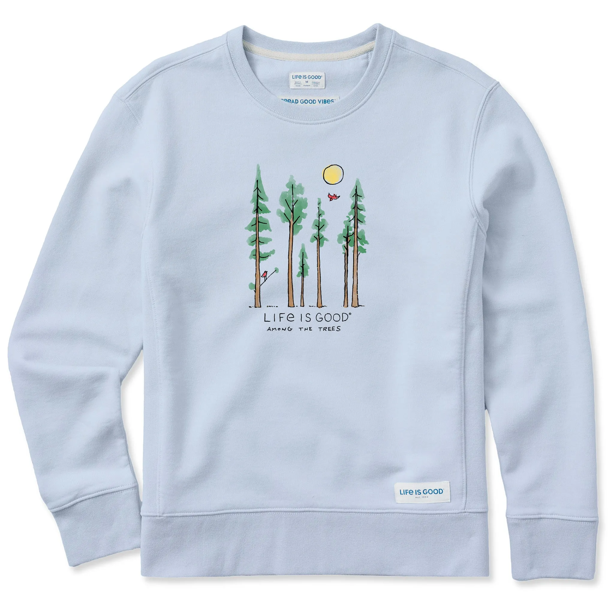Women's Life is Good Among the Trees Simply True Fleece Crew LIFE IS GOOD