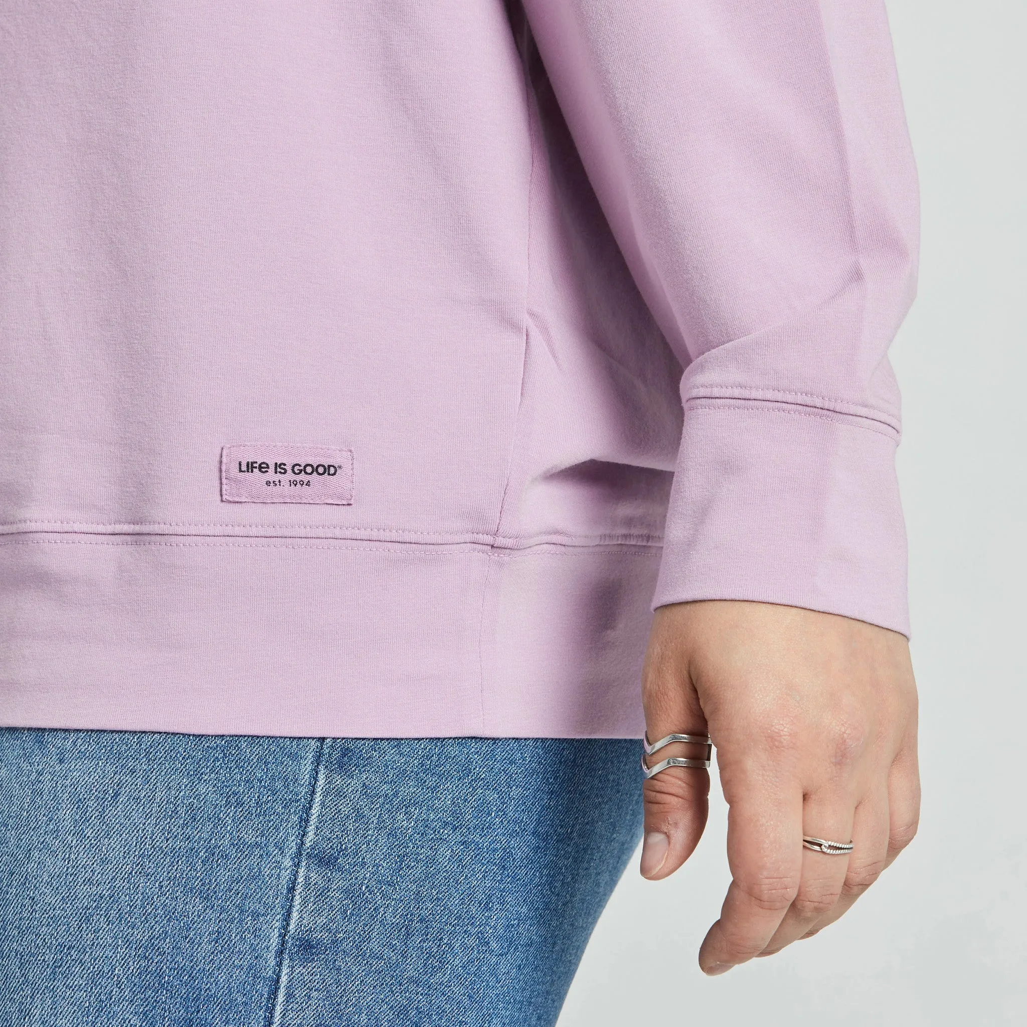 Women's Life is Good Positive Lifestyle Brand Crusher-FLEX Oversized Crew Life is Good