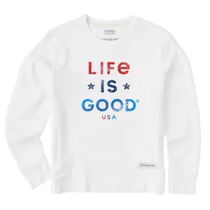 Women's Life is Good USA Simply True Fleece Crew Life is Good