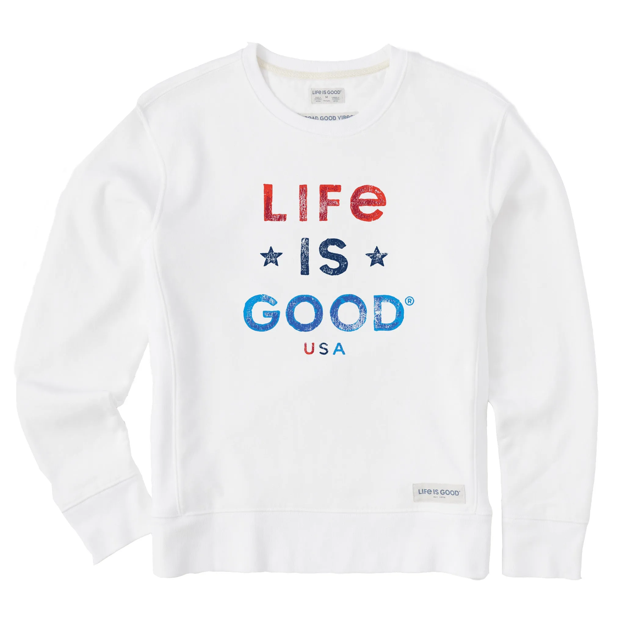 Women's Life is Good USA Simply True Fleece Crew Life is Good