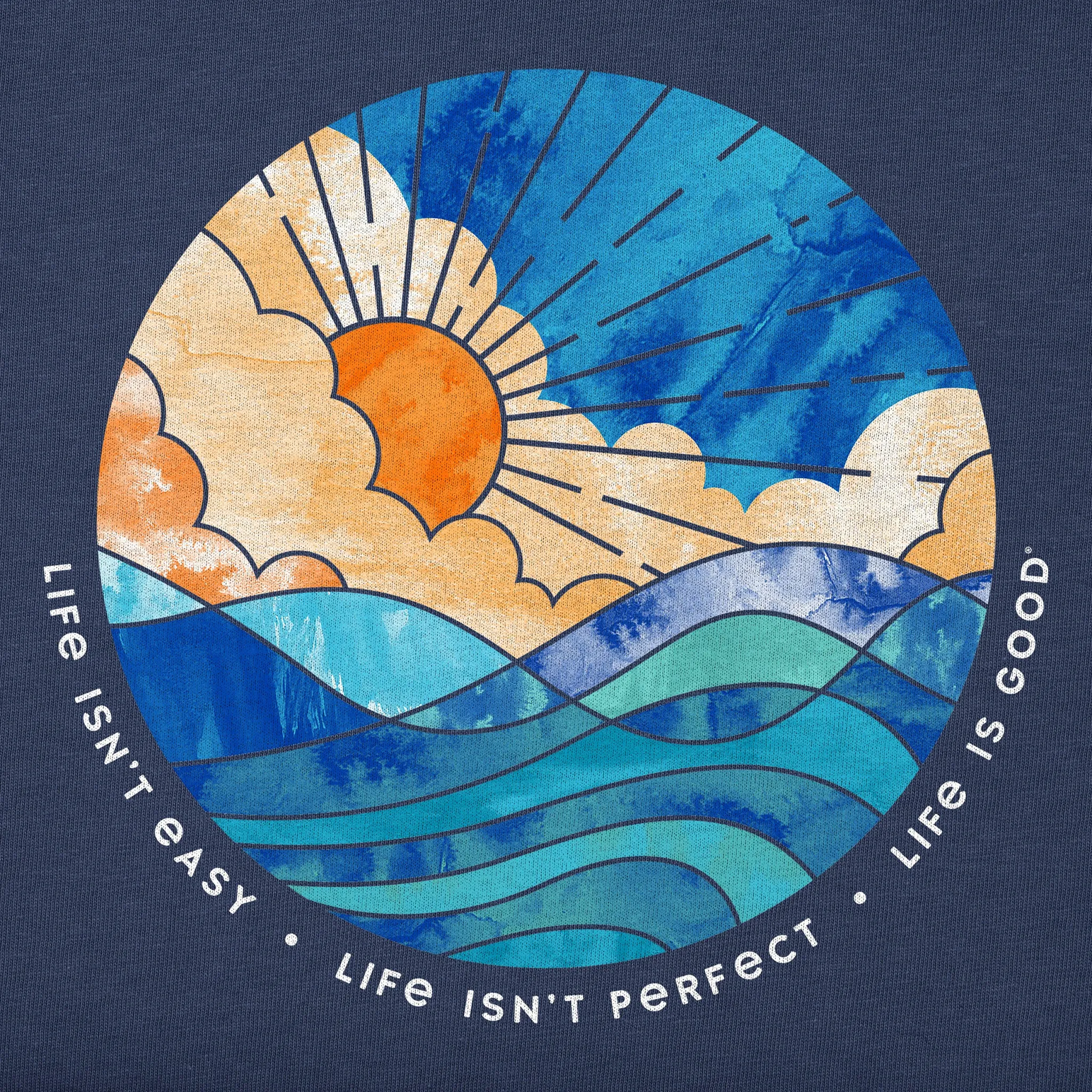 Women's Life Isn't Easy  Sun & Waves Simply True Fleece Hoodie Life is Good