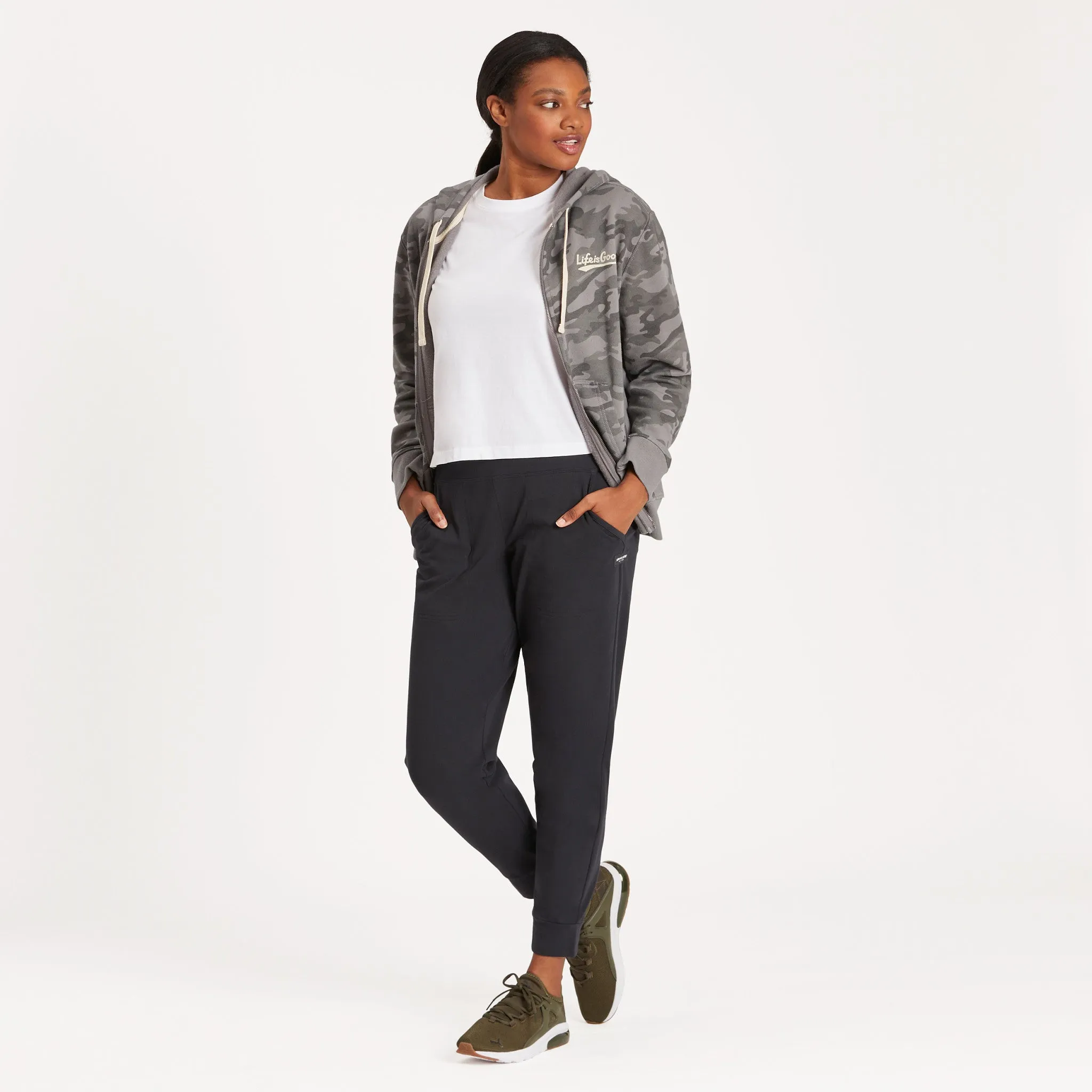 Women's LIG Ballyard Distress Simply True Fleece Zip Hoodie Life is Good