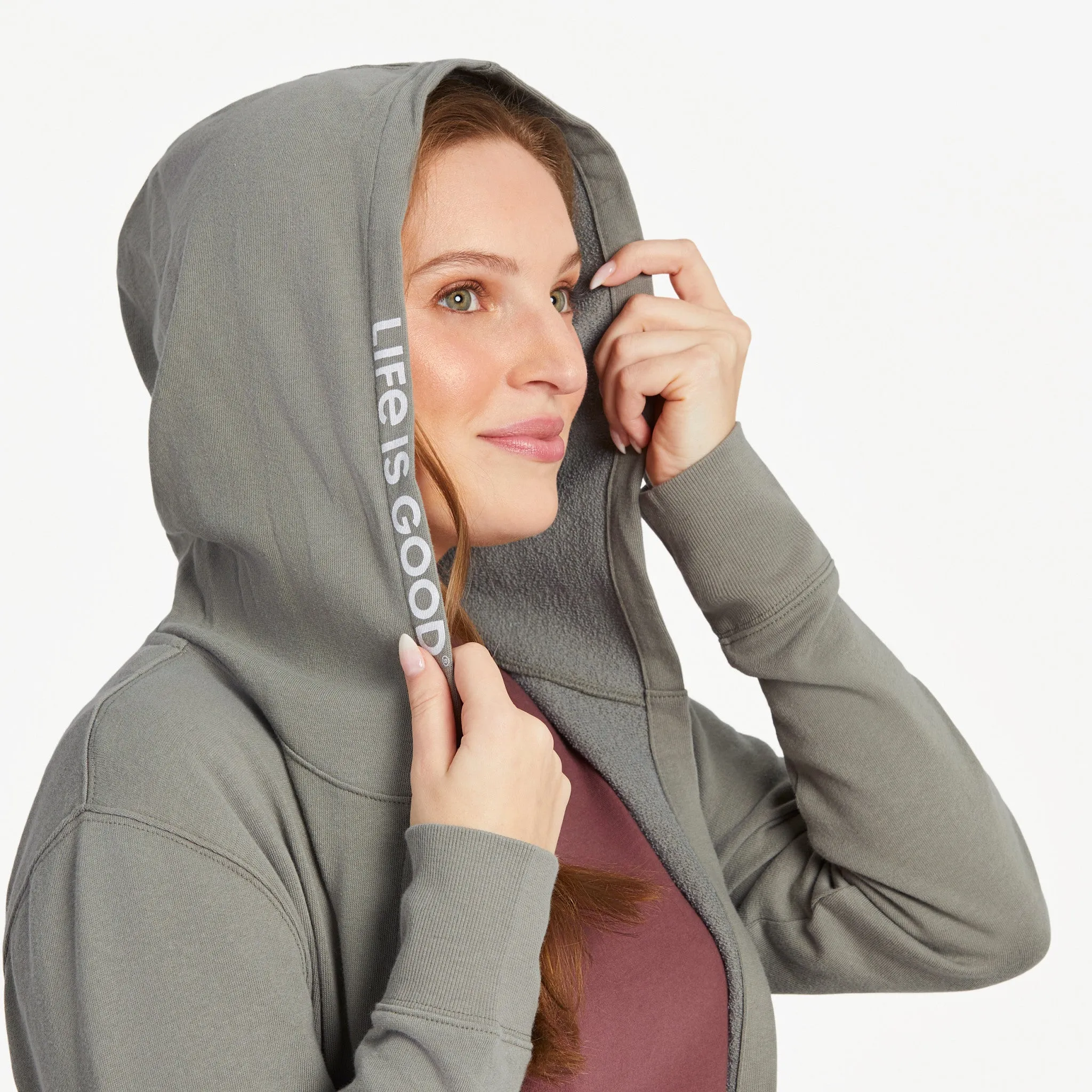 Women's LIG Tonal Horizontal Beyond Hip French Terry Tunic Life is Good