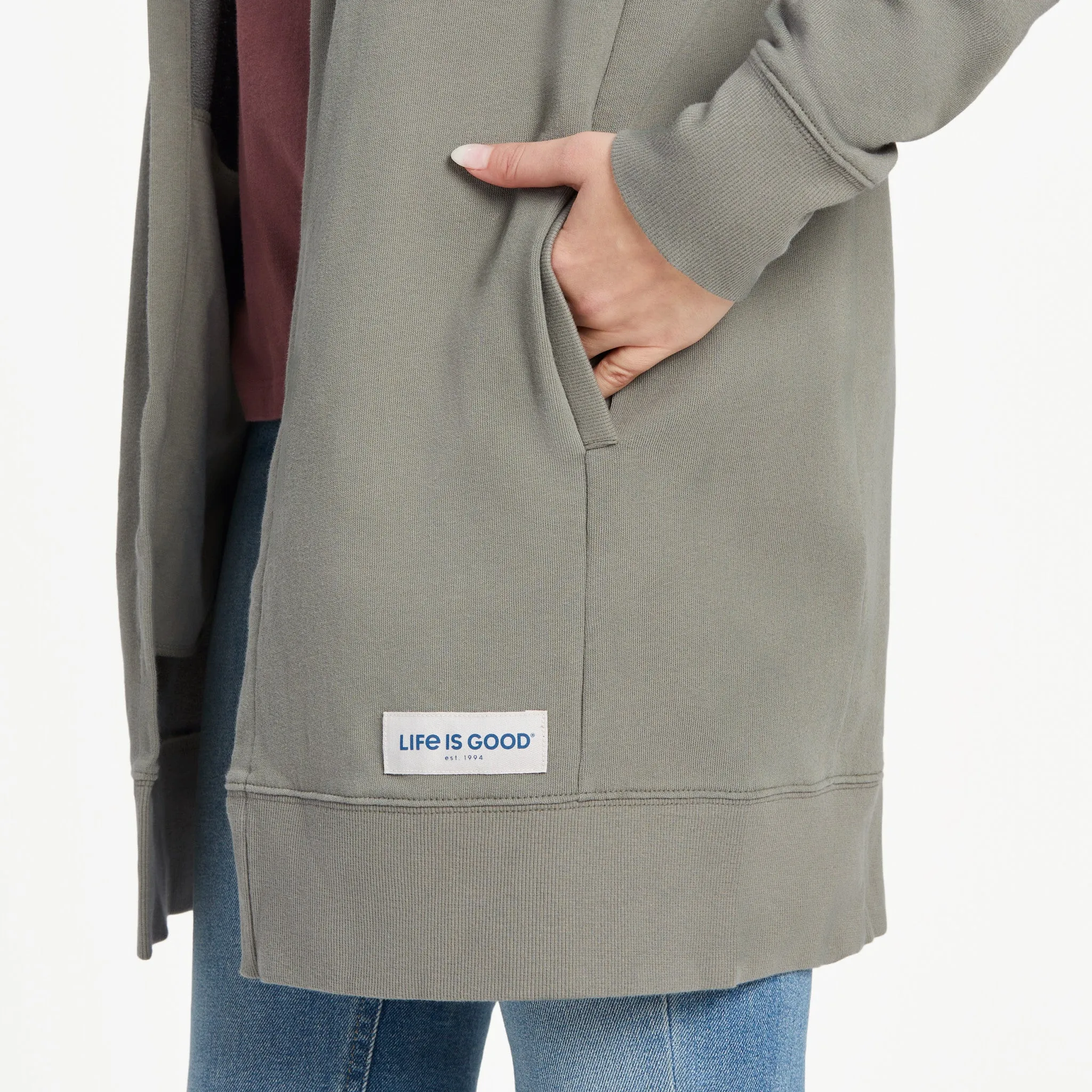 Women's LIG Tonal Horizontal Beyond Hip French Terry Tunic Life is Good