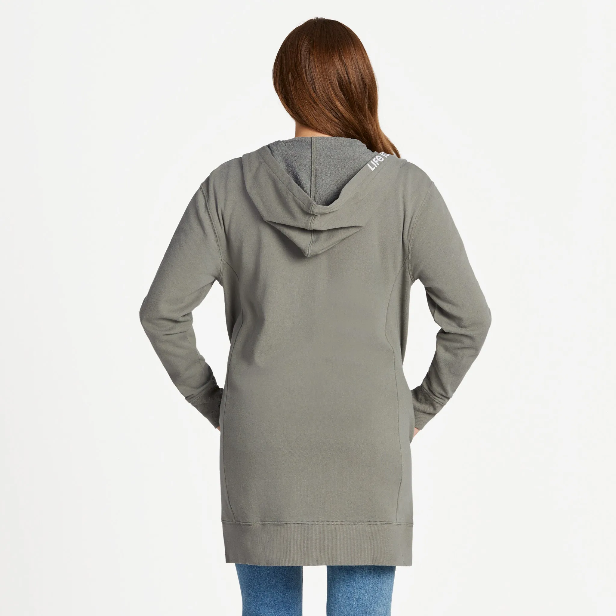 Women's LIG Tonal Horizontal Beyond Hip French Terry Tunic Life is Good