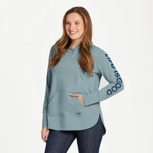 Women's LIG Tonal Horizontal Crusher-FLEX Hoodie Tunic Life is Good