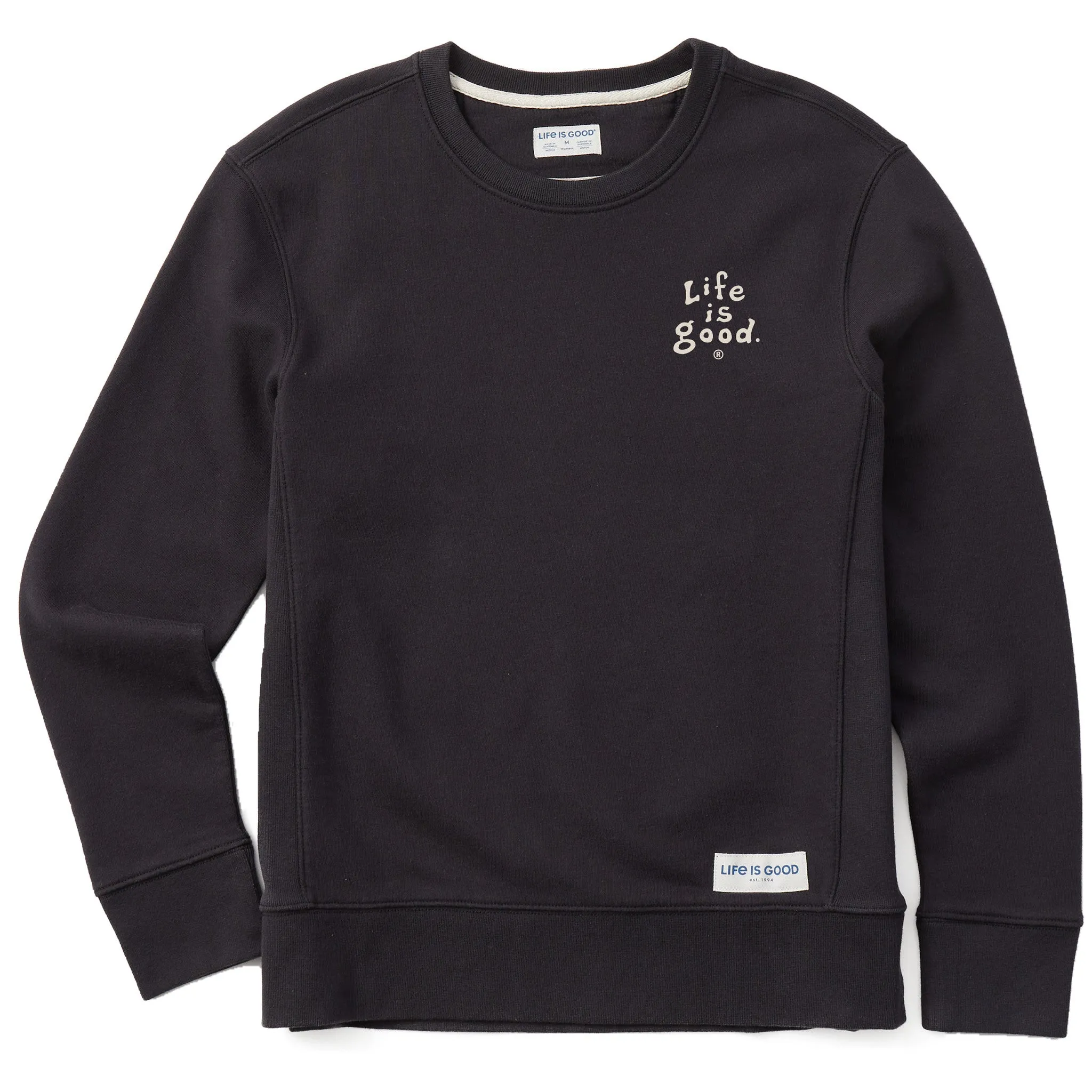 Women's LIG Vintage Wordmark Stacked Simply True Fleece Crew Life is Good