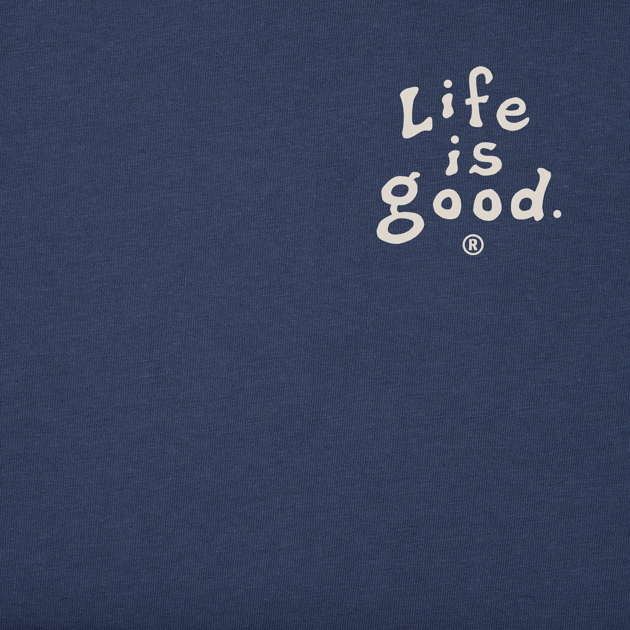 Women's LIG Vintage Wordmark Stacked Simply True Fleece Crew Life is Good