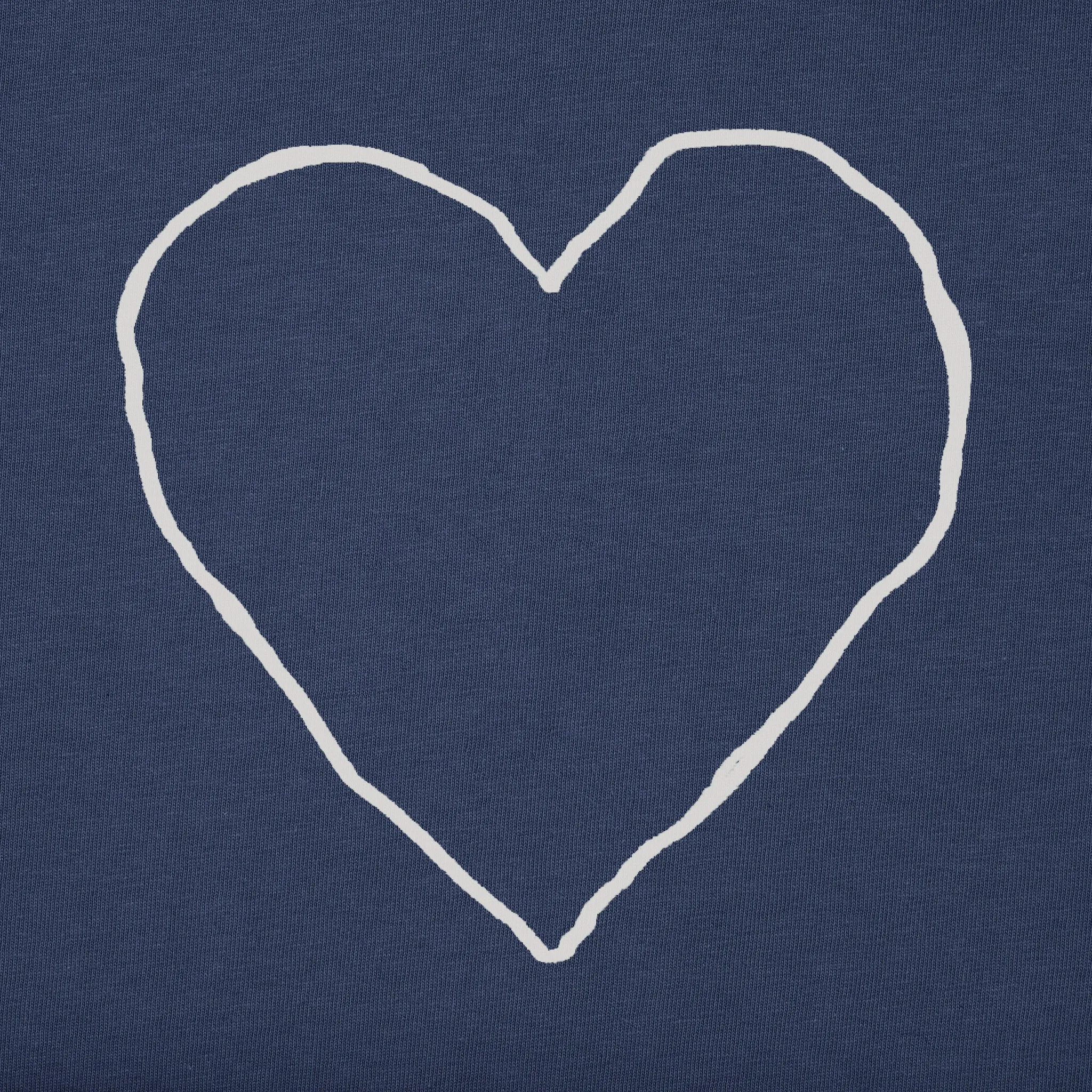 Women's Line Heart Simply True Fleece Crew Life is Good