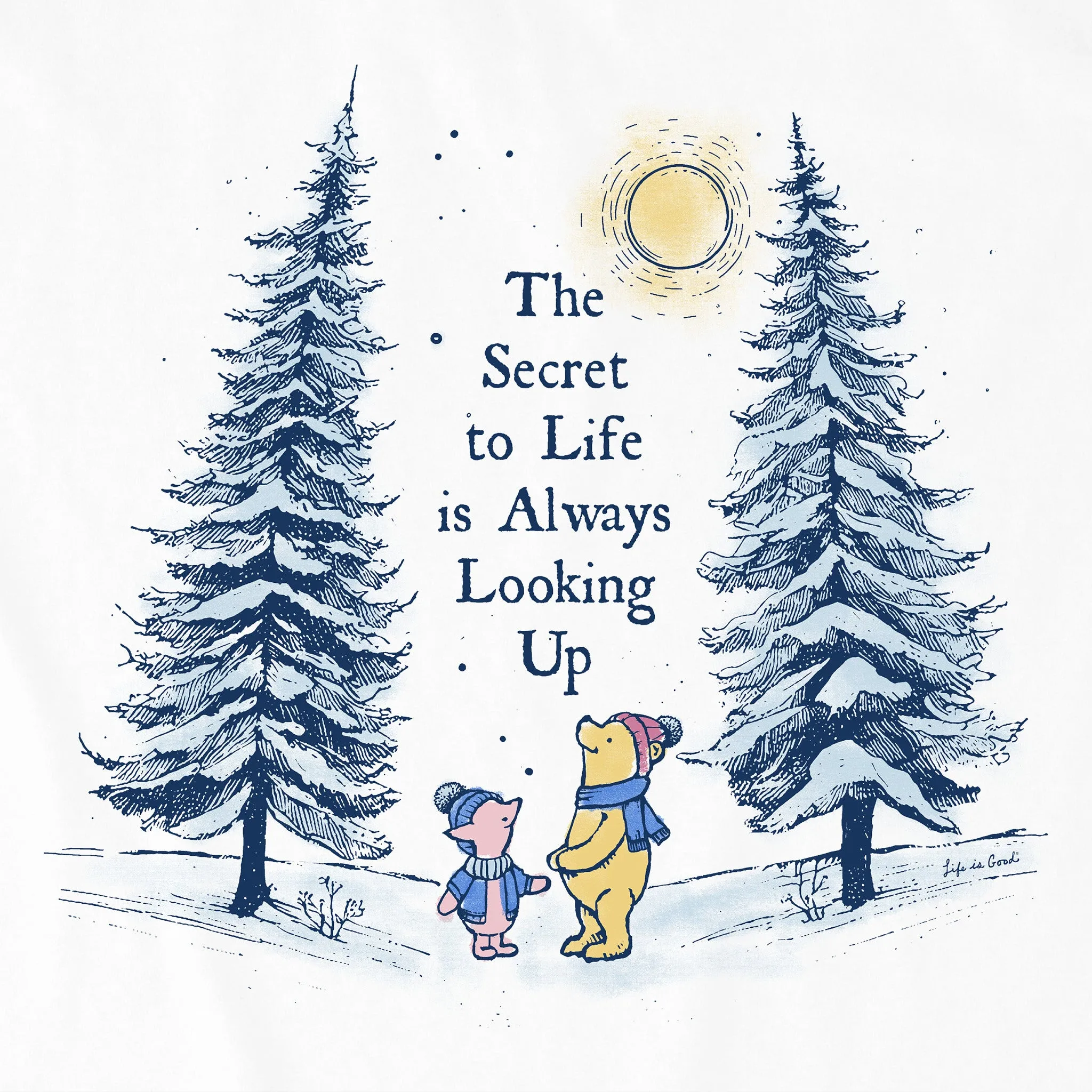 Women's Looking Up Winnie & P Simply True Fleece Crew Life is Good