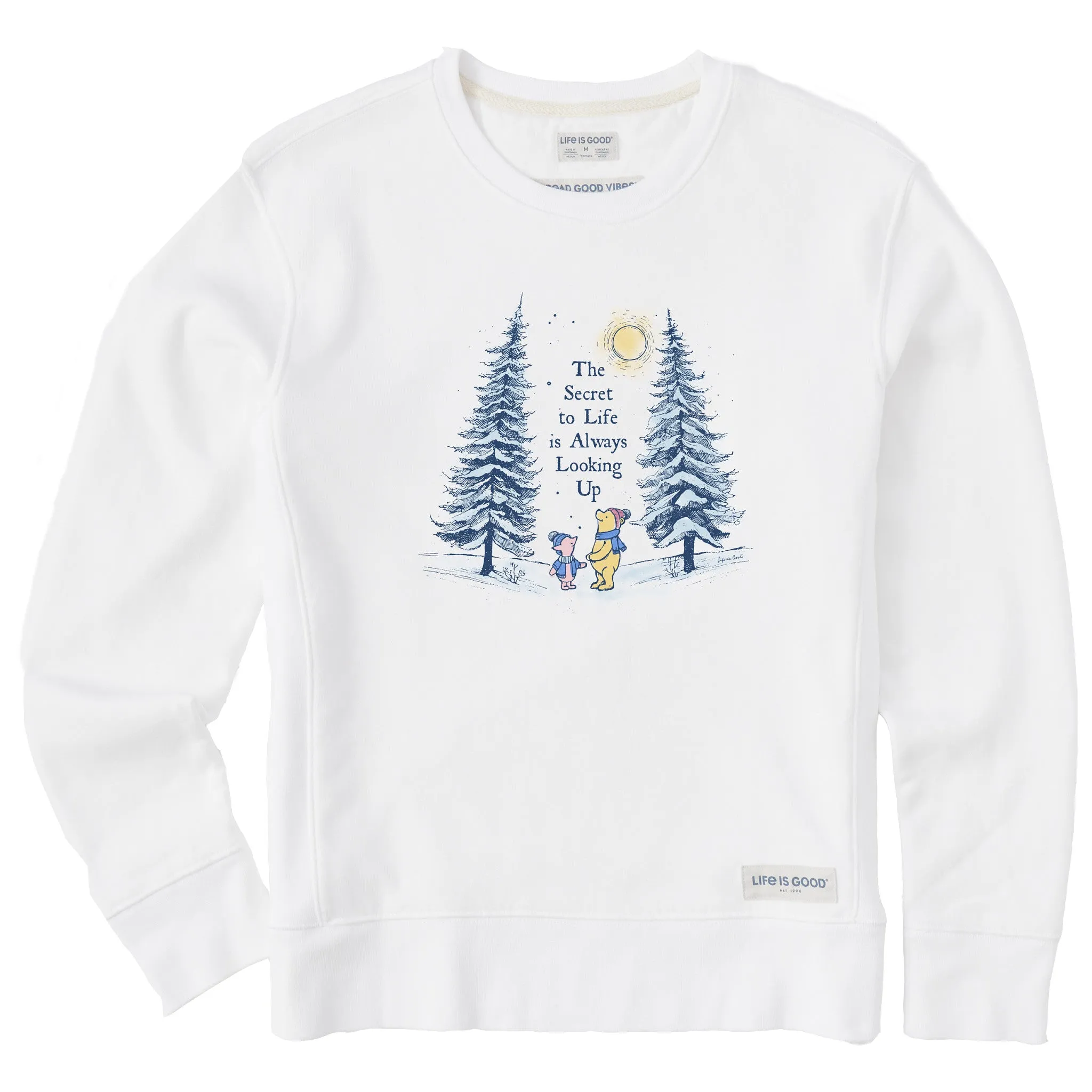 Women's Looking Up Winnie & P Simply True Fleece Crew Life is Good