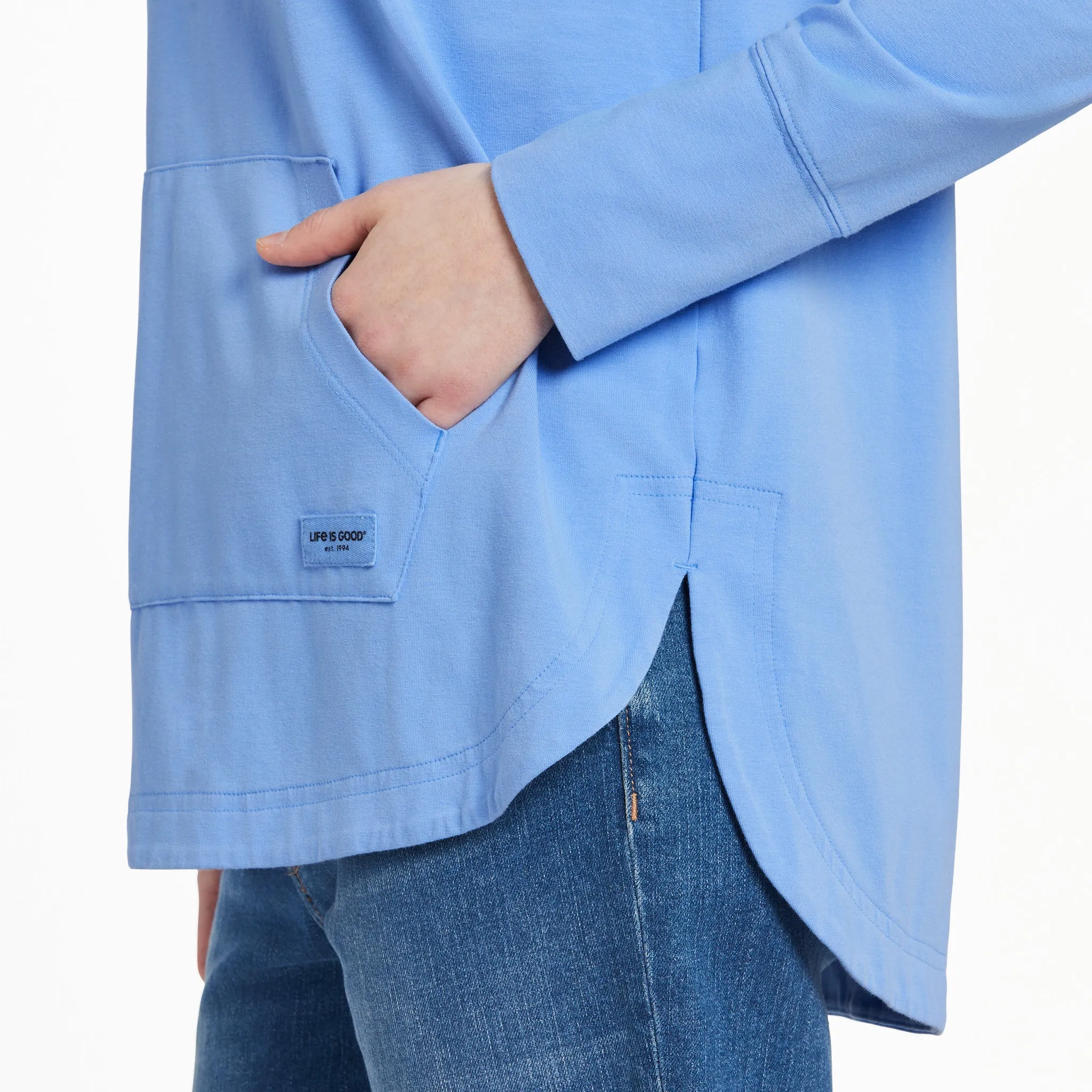 Women's Lotus Breathe Crusher-FLEX Hoodie Tunic Life is Good