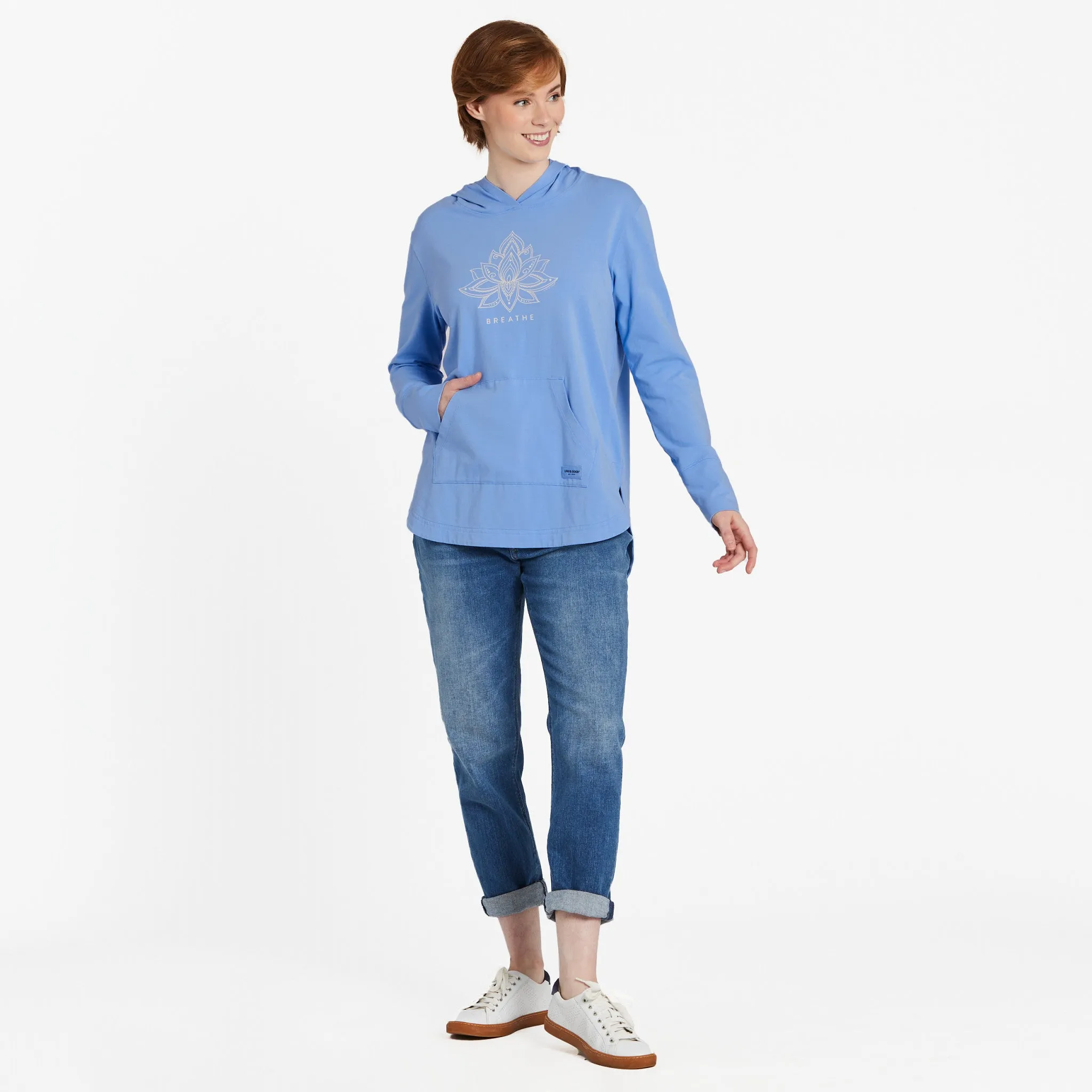 Women's Lotus Breathe Crusher-FLEX Hoodie Tunic Life is Good