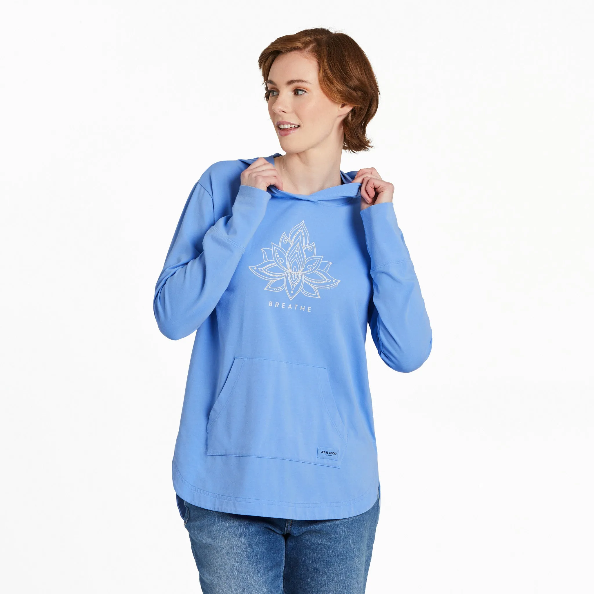 Women's Lotus Breathe Crusher-FLEX Hoodie Tunic Life is Good
