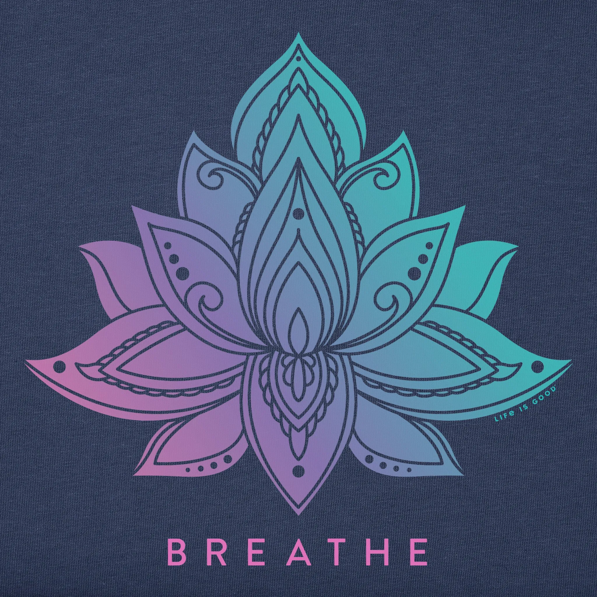 Women's Lotus Breathe Simply True Crew Life is Good