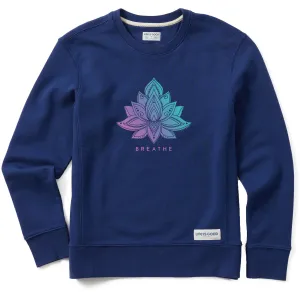 Women's Lotus Breathe Simply True Crew Life is Good