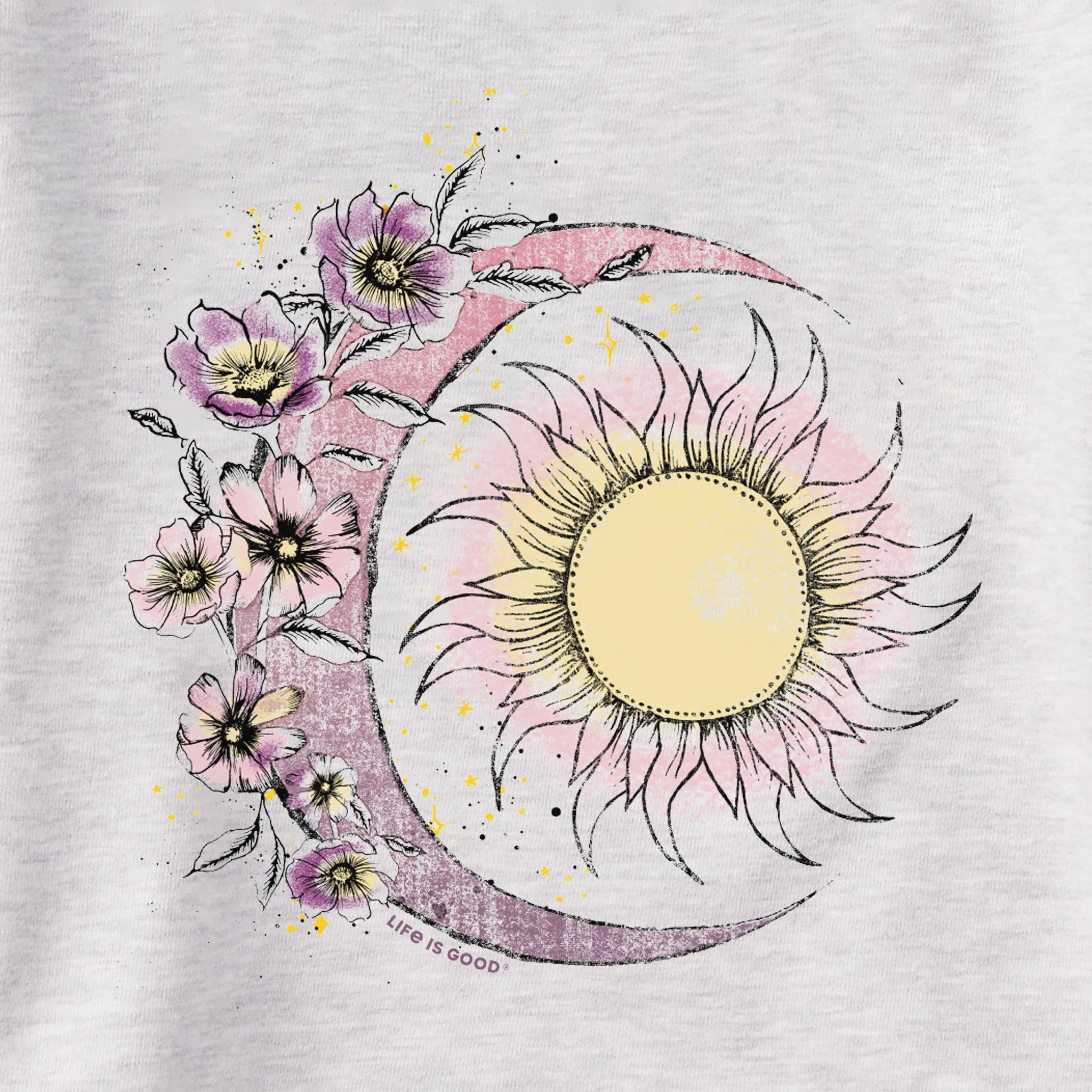 Women's Moon Flower Simply True Crew Life is Good