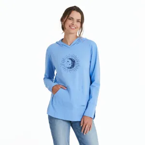 Women's Moon Stars Crusher-FLEX Hoodie Tunic Life is Good