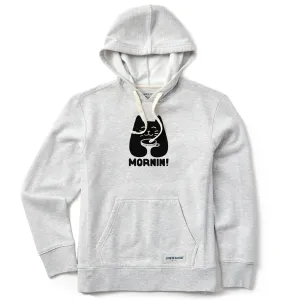 Women's Mornin Coffee Cat Simply True Fleece Hoodie Life is Good