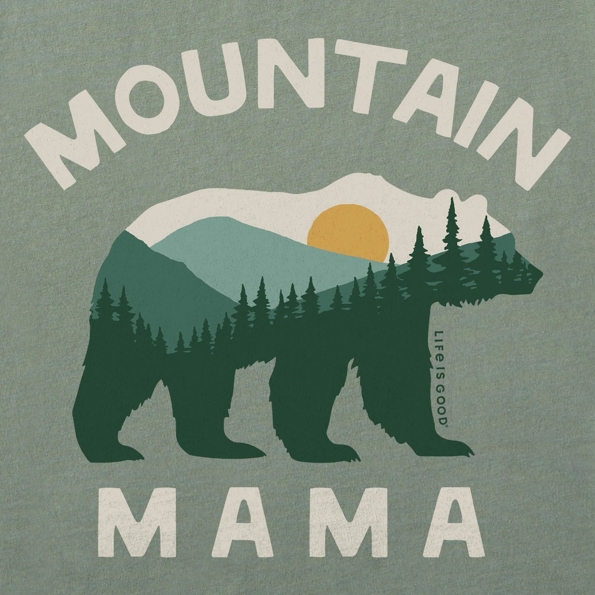 Women's Mountain Mama Bear Simply True Crew Life is Good
