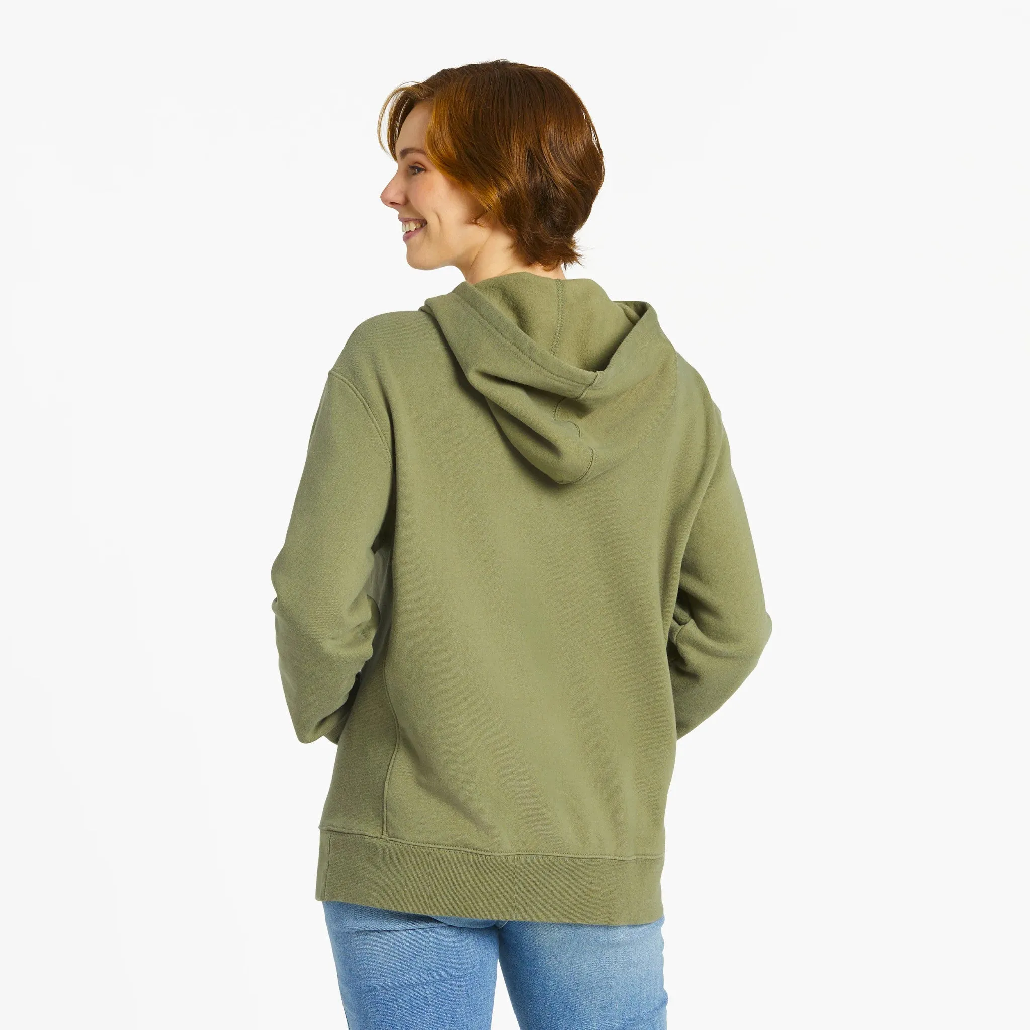 Women's Mushroom Retro Scene Simply True Fleece Hoodie Life is Good